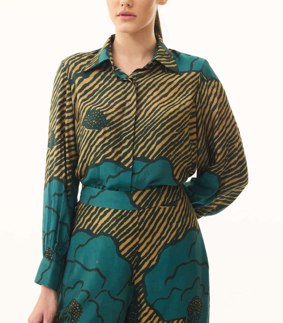 TEAL AND MUSTARD FLORAL PANTS