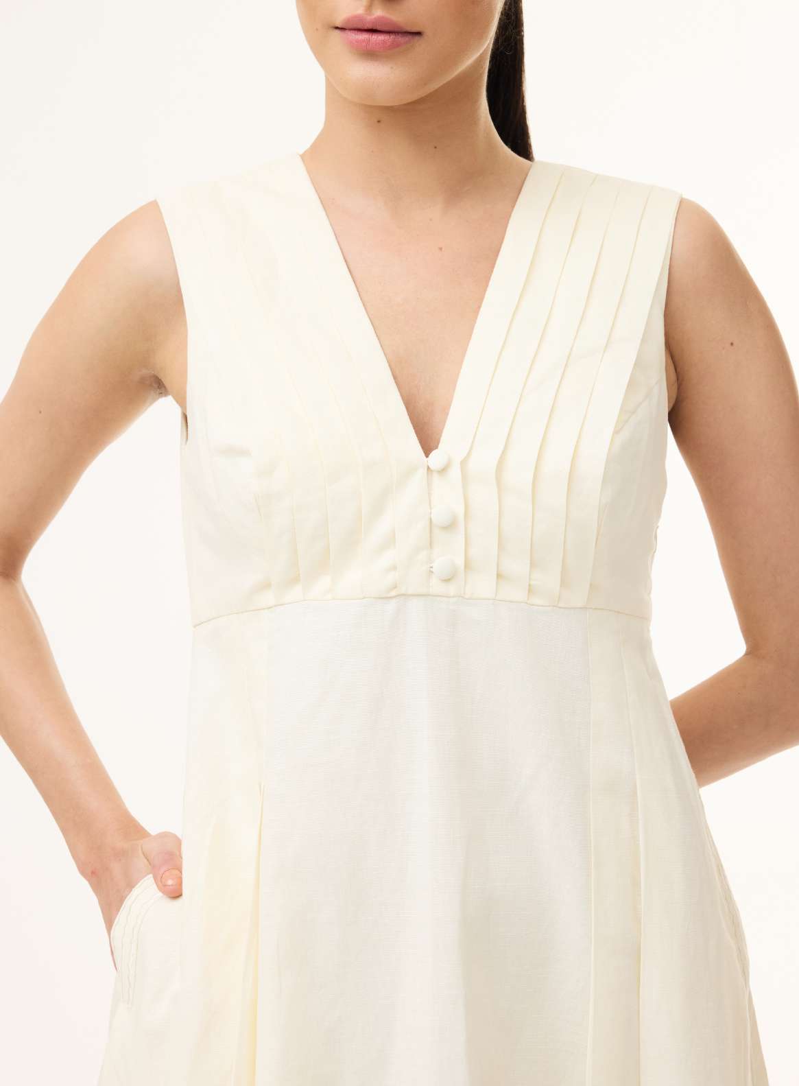 OFF WHITE PLEATED DRESS