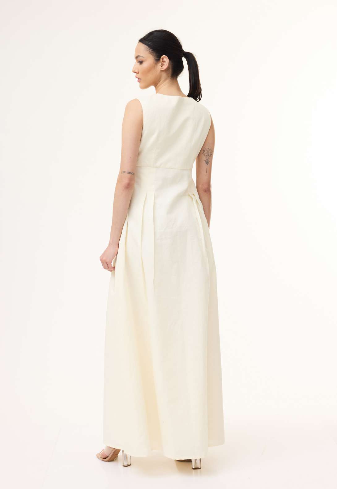 OFF WHITE PLEATED DRESS