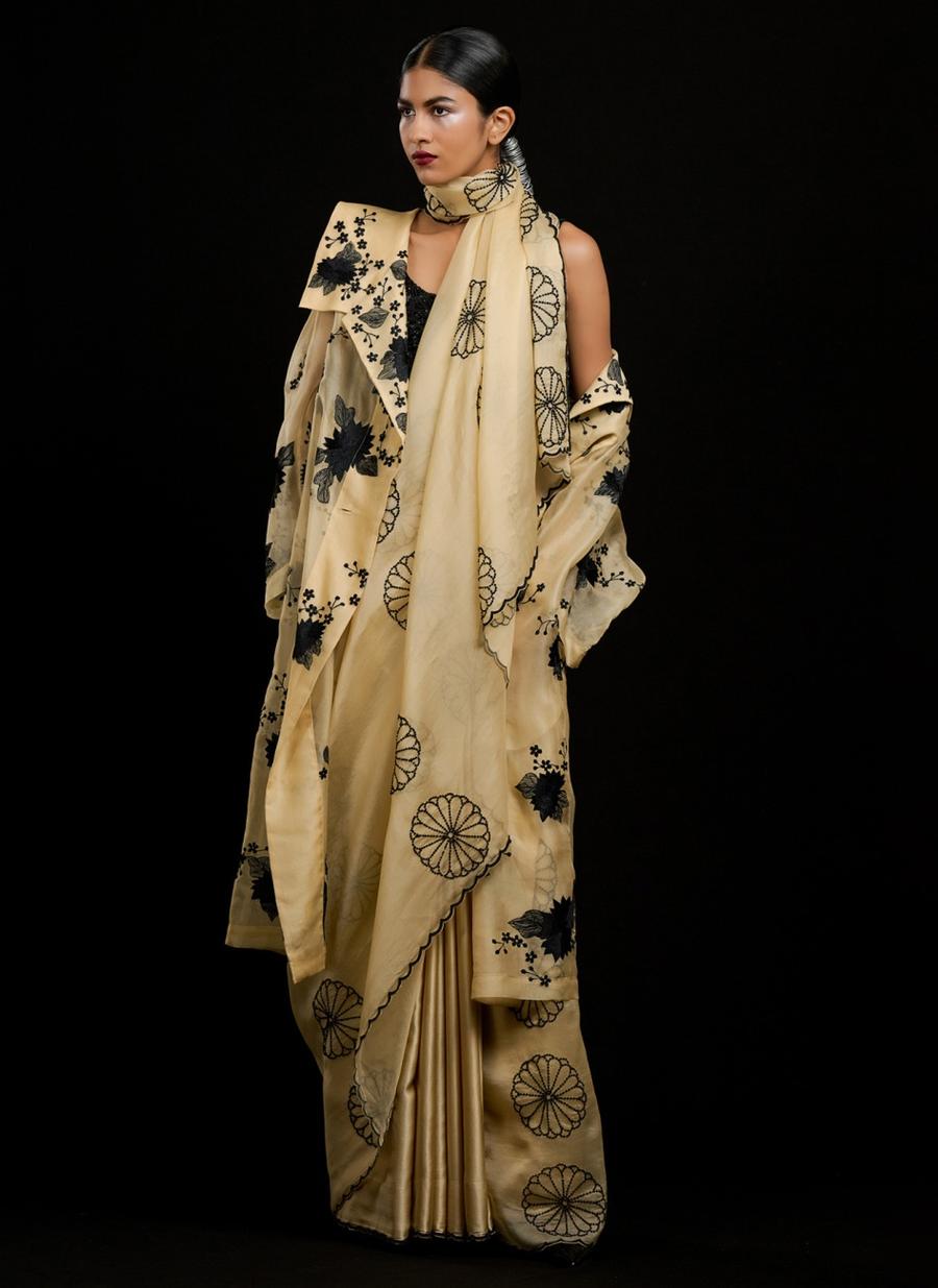 Topaz BLK Silk Organza Coat