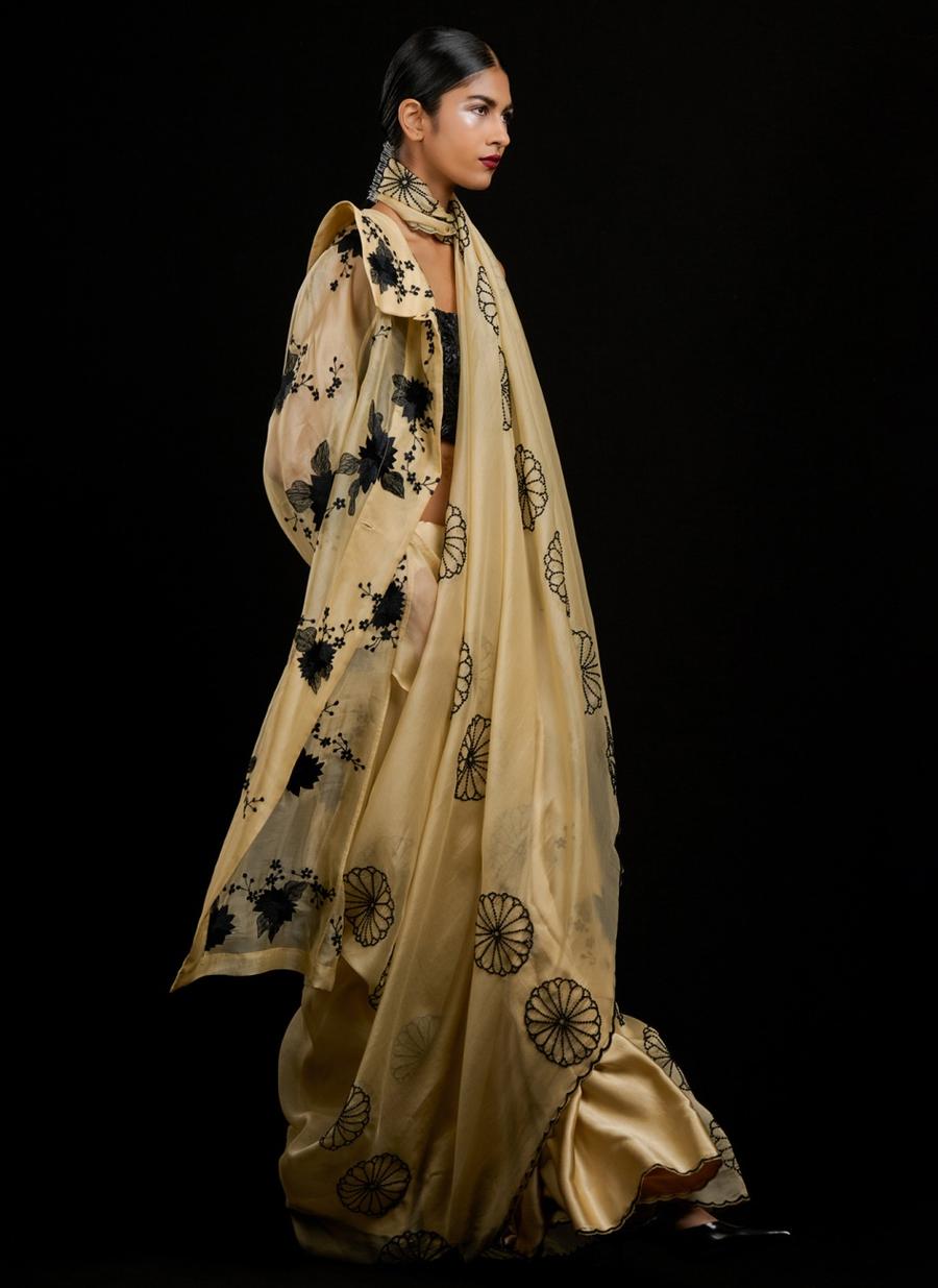 Topaz BLK Silk Organza Coat