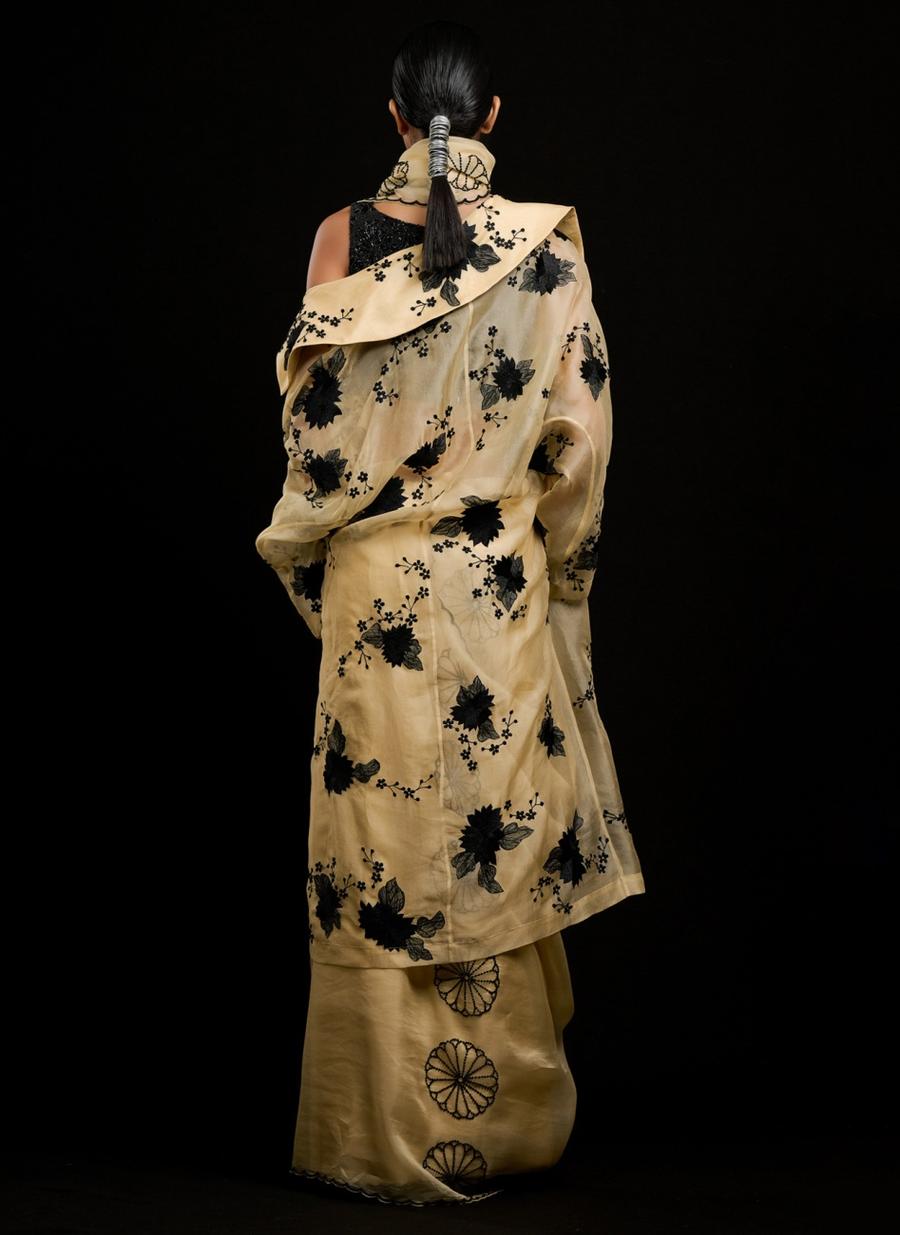 Topaz BLK Silk Organza Coat