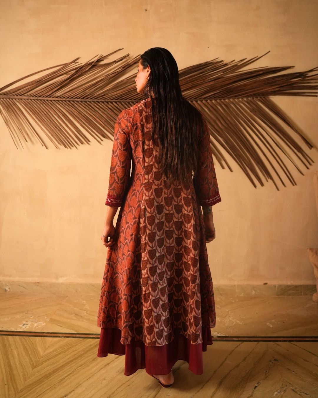 NECK YOKE HAND EMBROIDERED AKRAKH KURTA