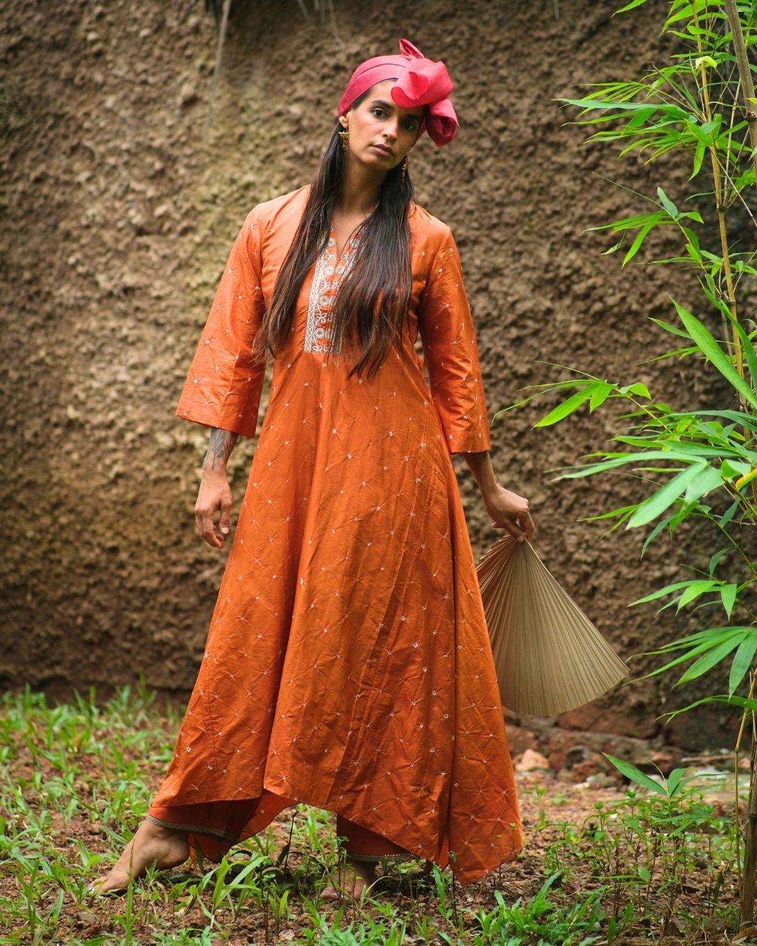 HAND EMBROIDERED BANDHANI KURTA