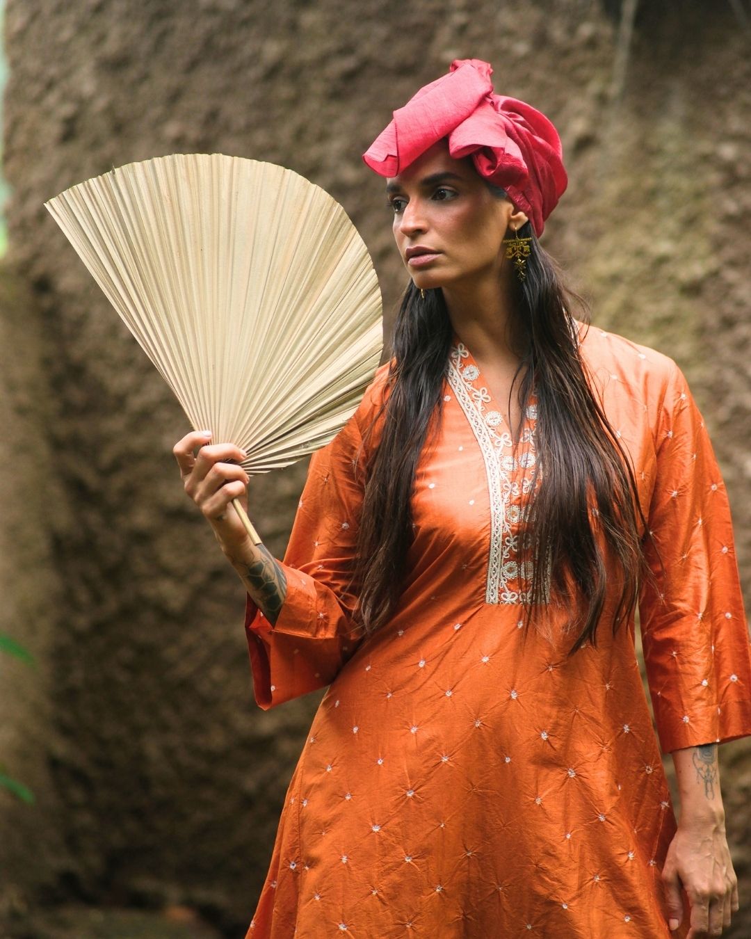 HAND EMBROIDERED BANDHANI KURTA