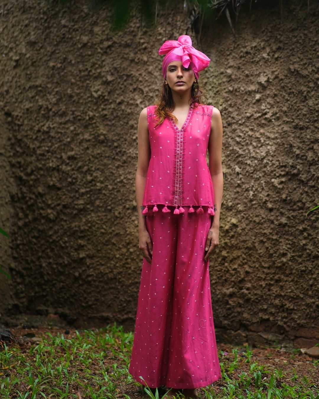 HAND EMBROIDERED BANDHANI CO-ORD SET