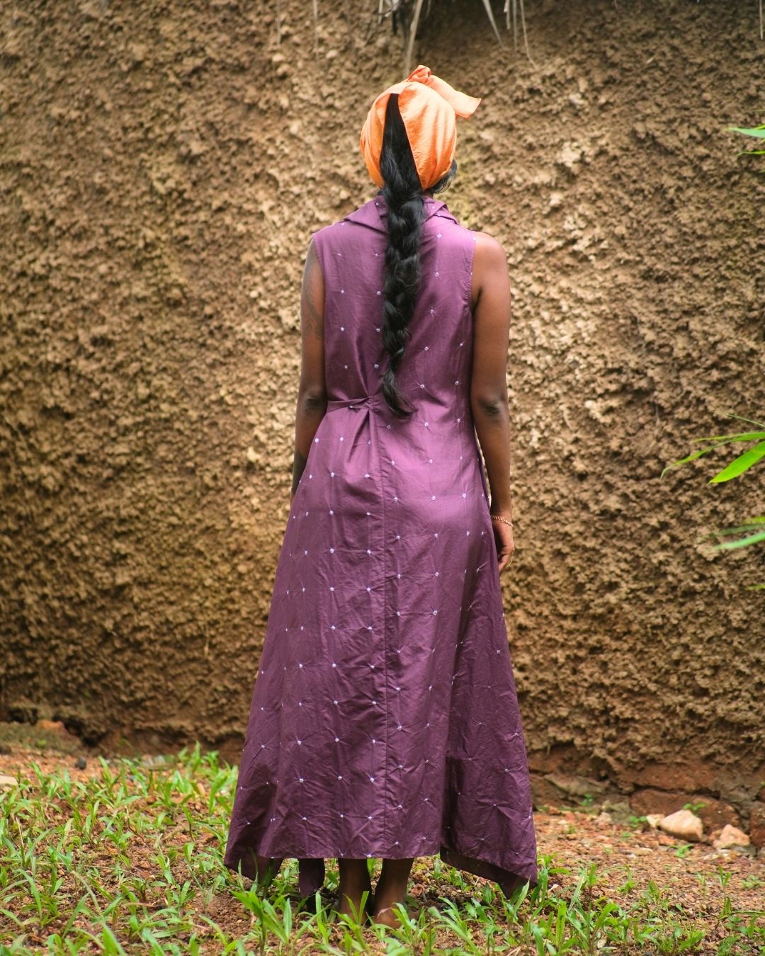 HAND EMBROIDERED COWL DRESS