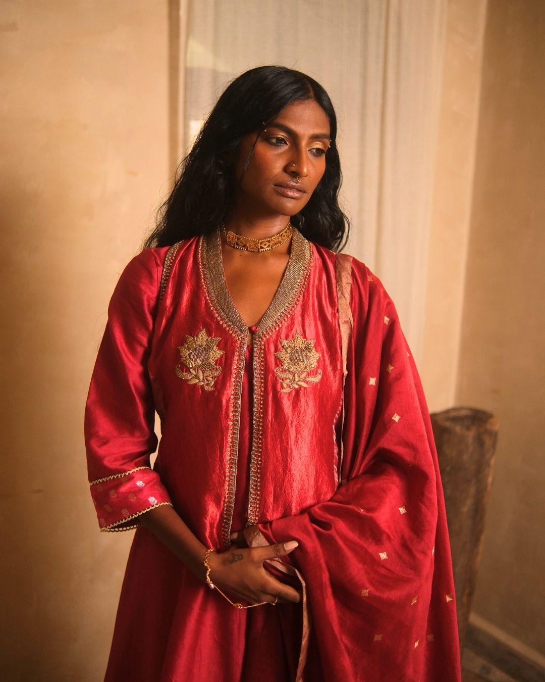 KOTI STYLE HAND EMBROIDERED KURTA