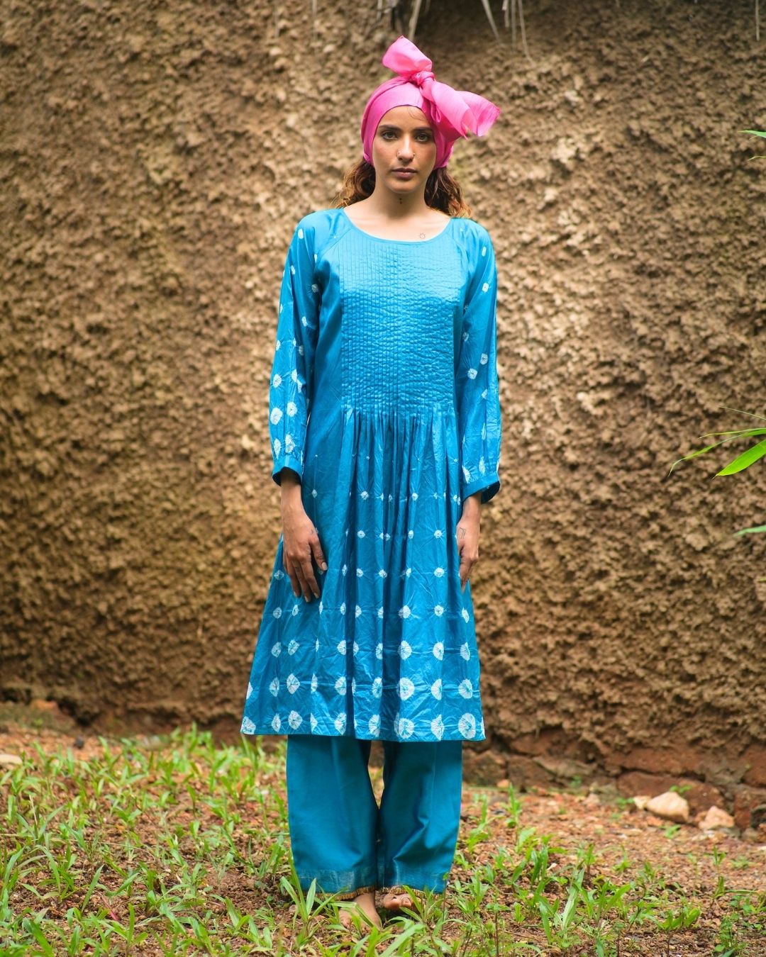 BANDHANI PINTUCK DRESS