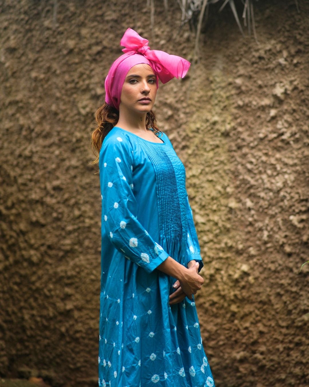 BANDHANI PINTUCK DRESS