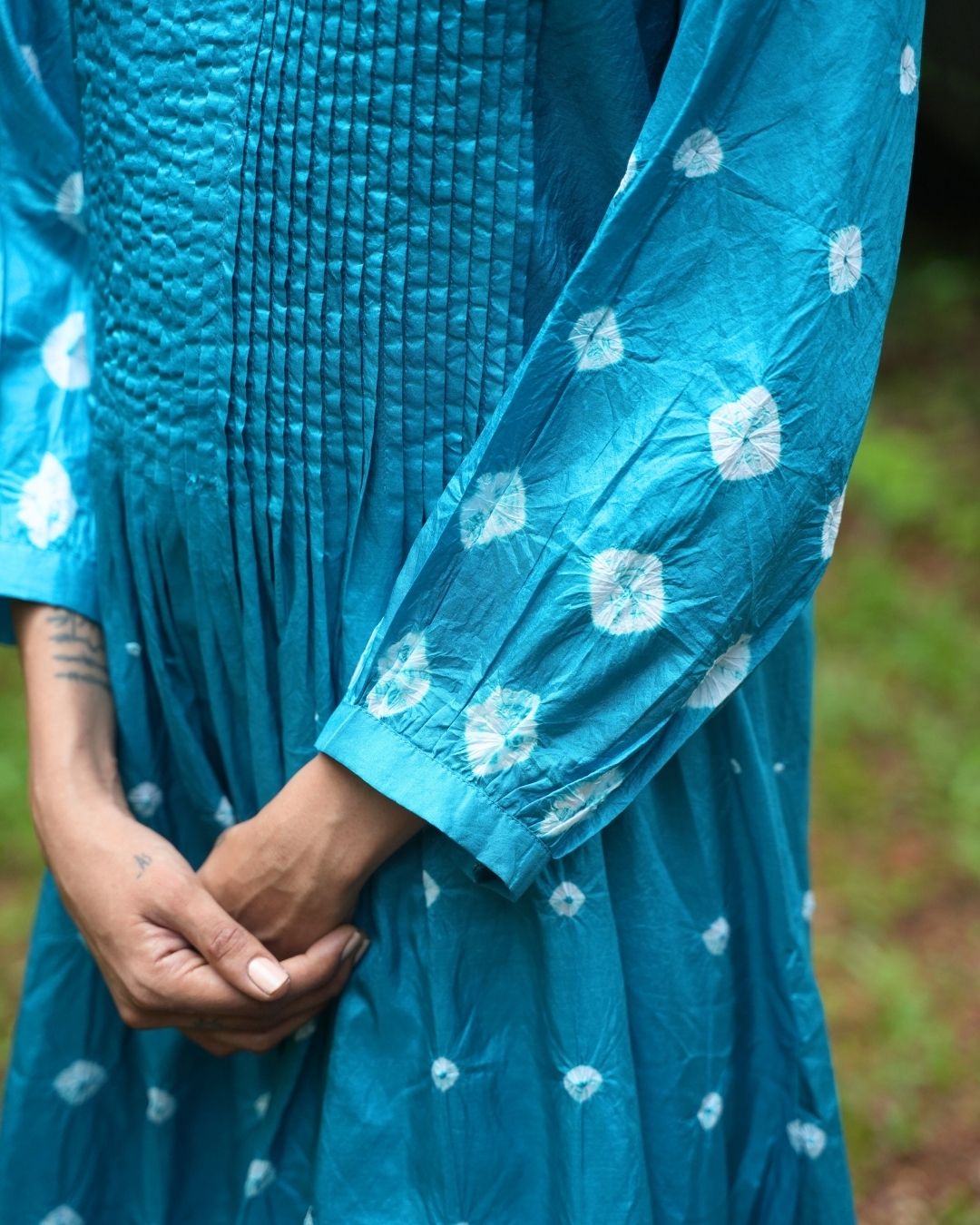 BANDHANI PINTUCK DRESS