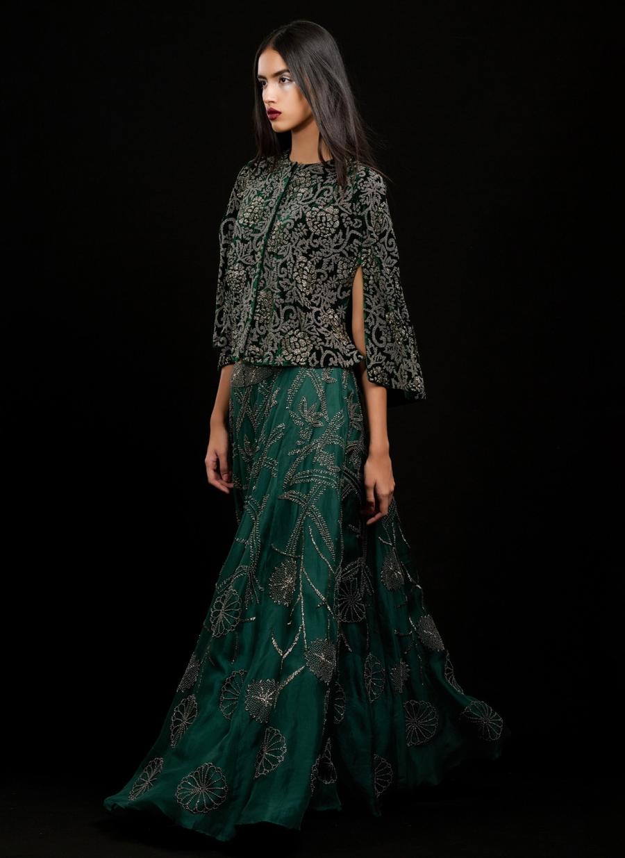 Emerald SLV Silk Organza Skirt