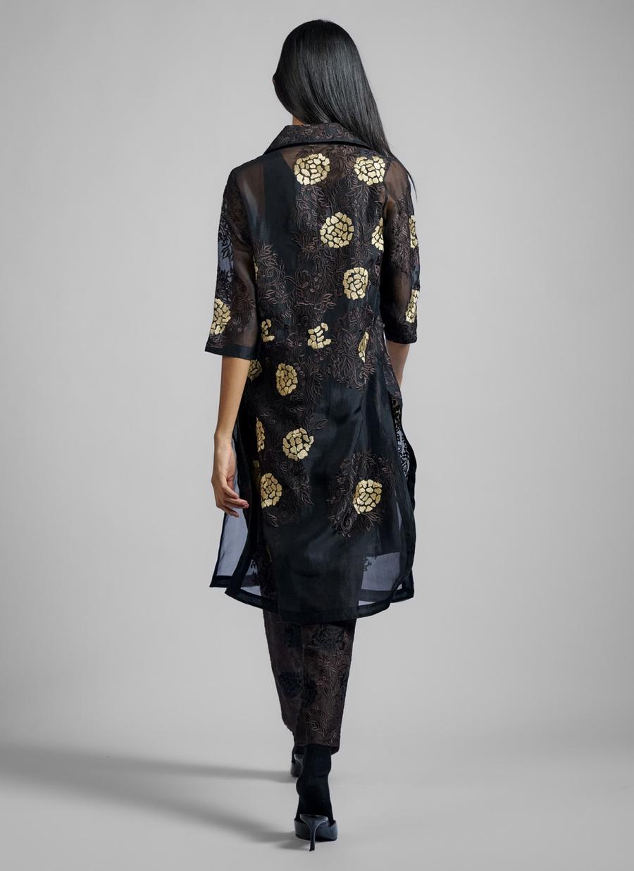 Black Brown DN Silk Organza Shirt