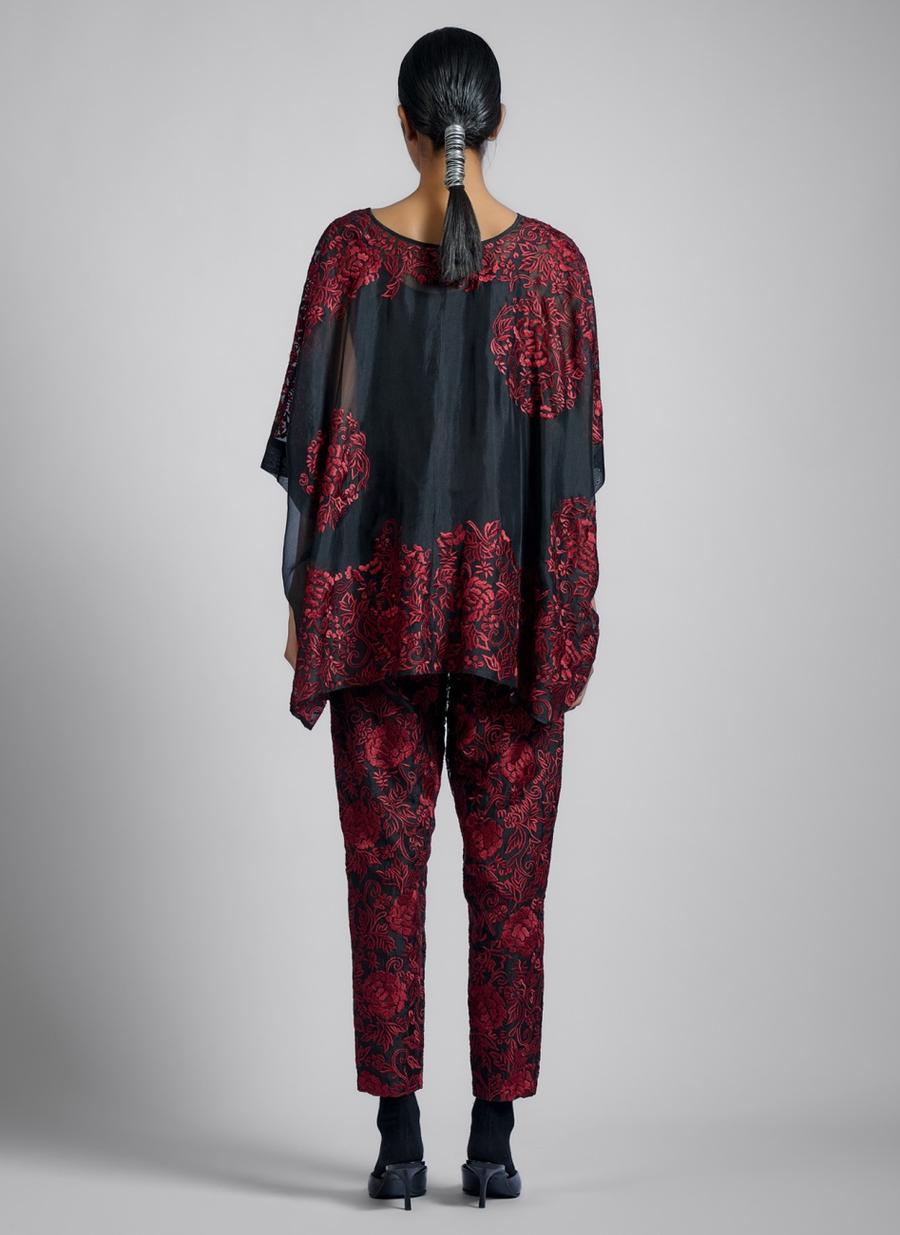 Black Ruby Silk Organza Pant