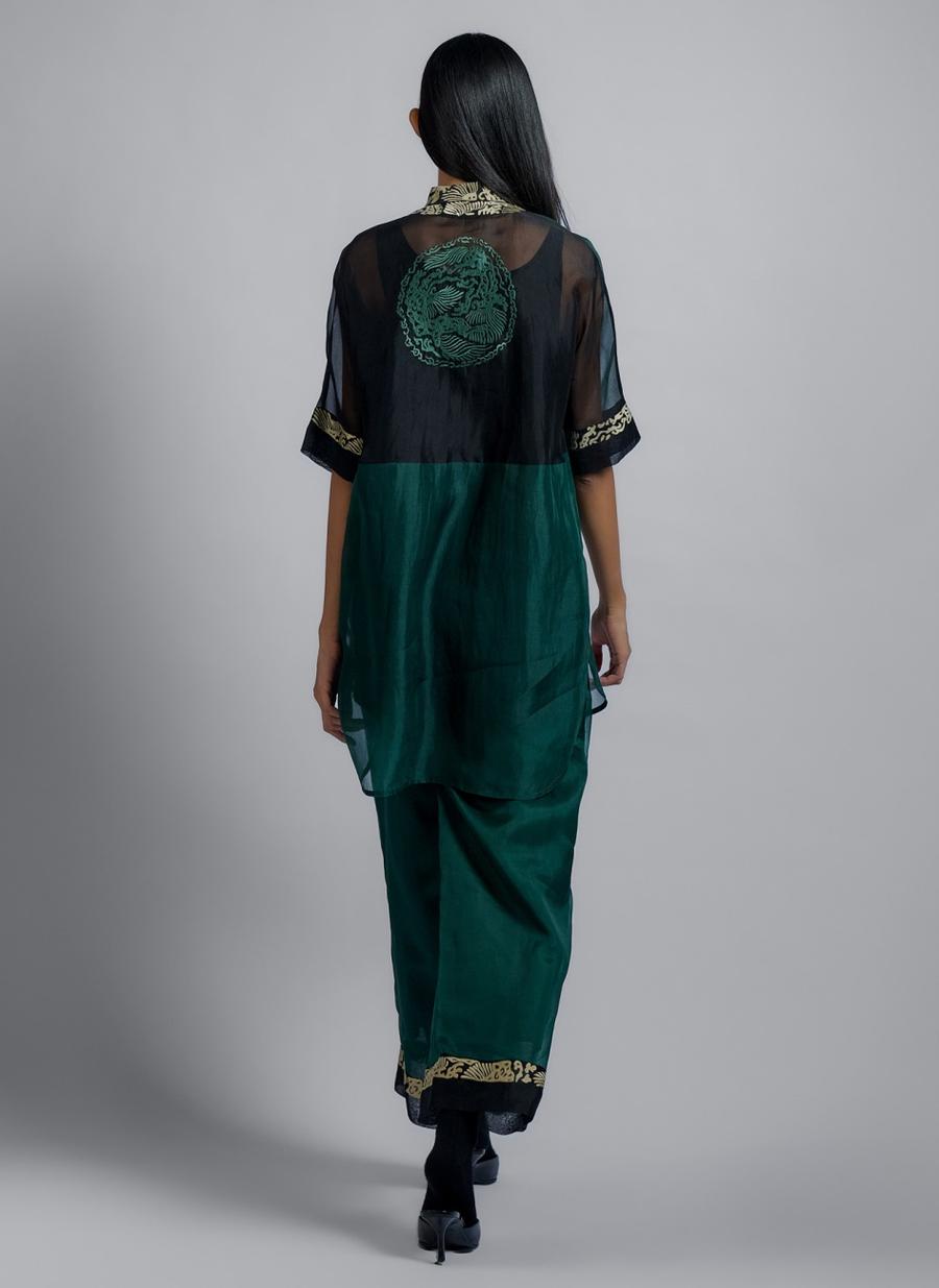 Emerald BLK DN Silk Organza Tunic
