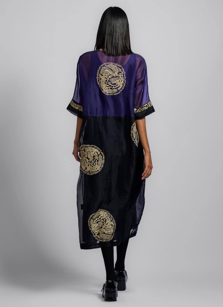 Purple BLK DN Silk Organza Dress