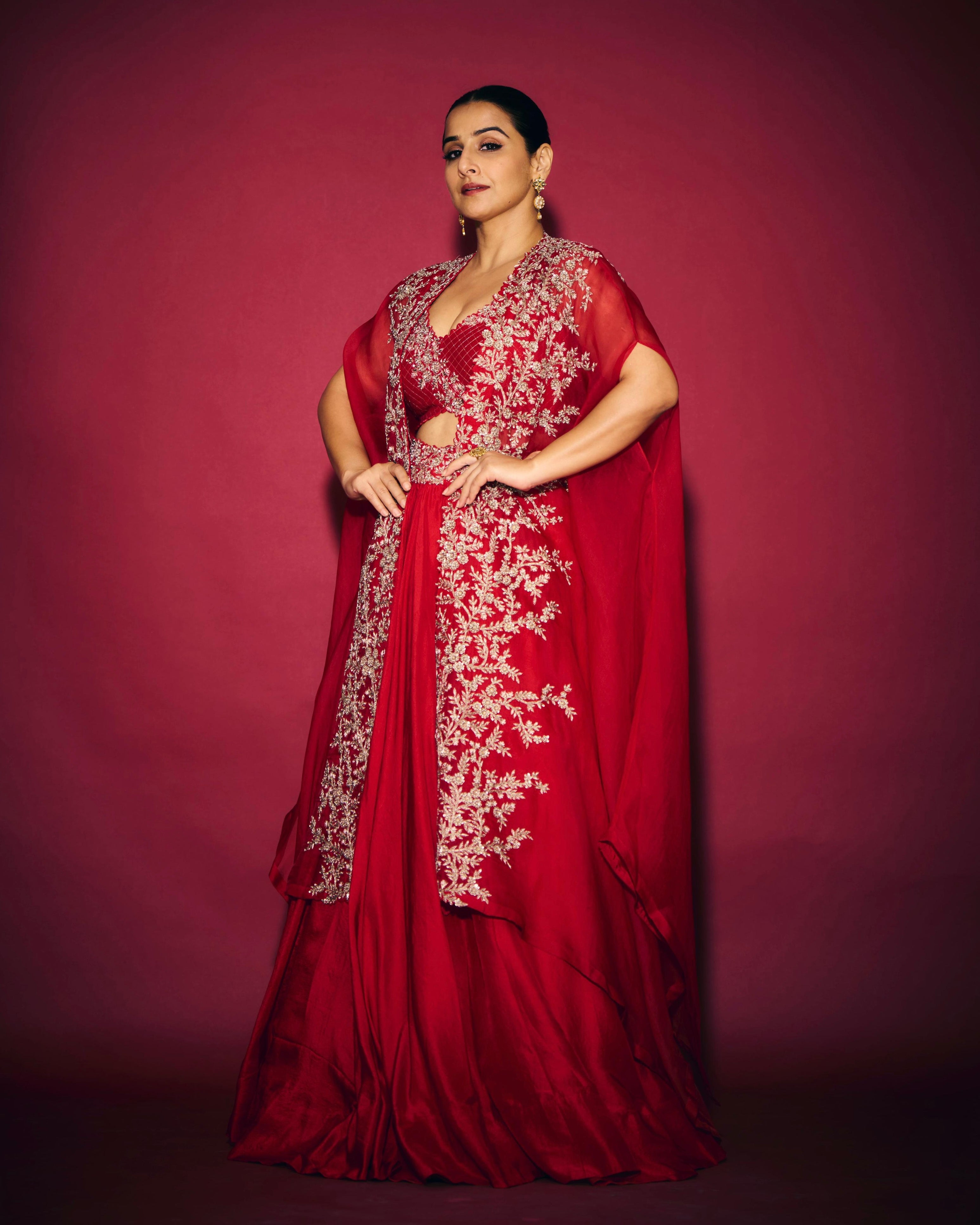 Vidya Balan in Anaya Cape Set