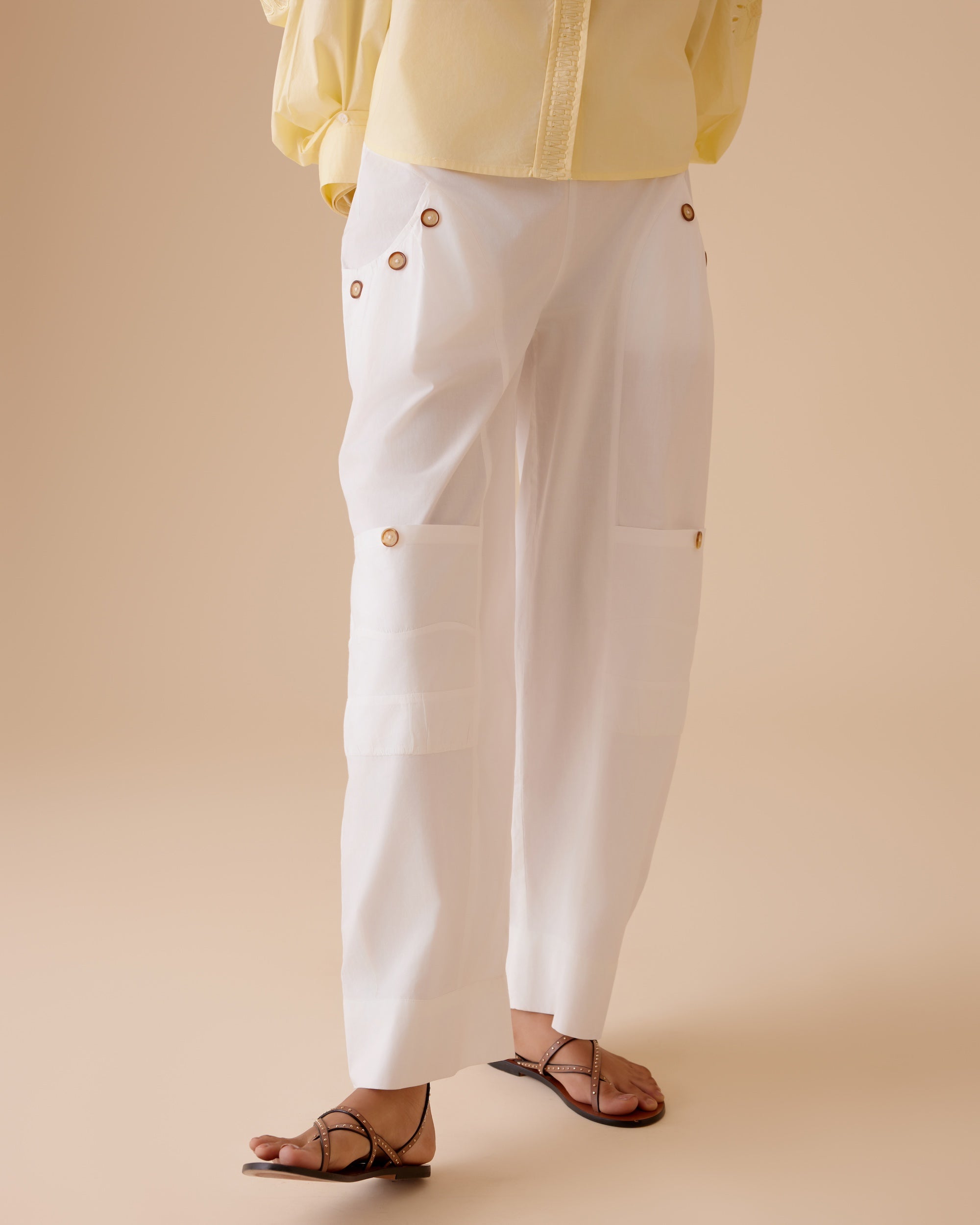 Manya white high waist pants