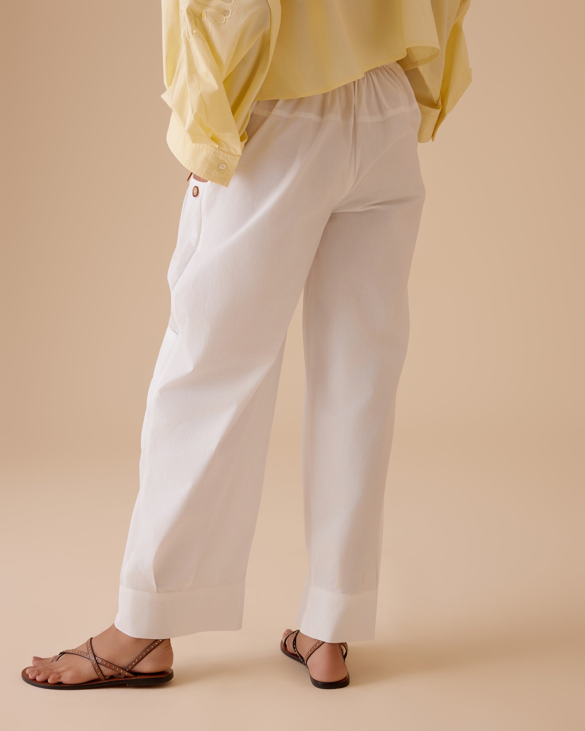 Manya white high waist pants