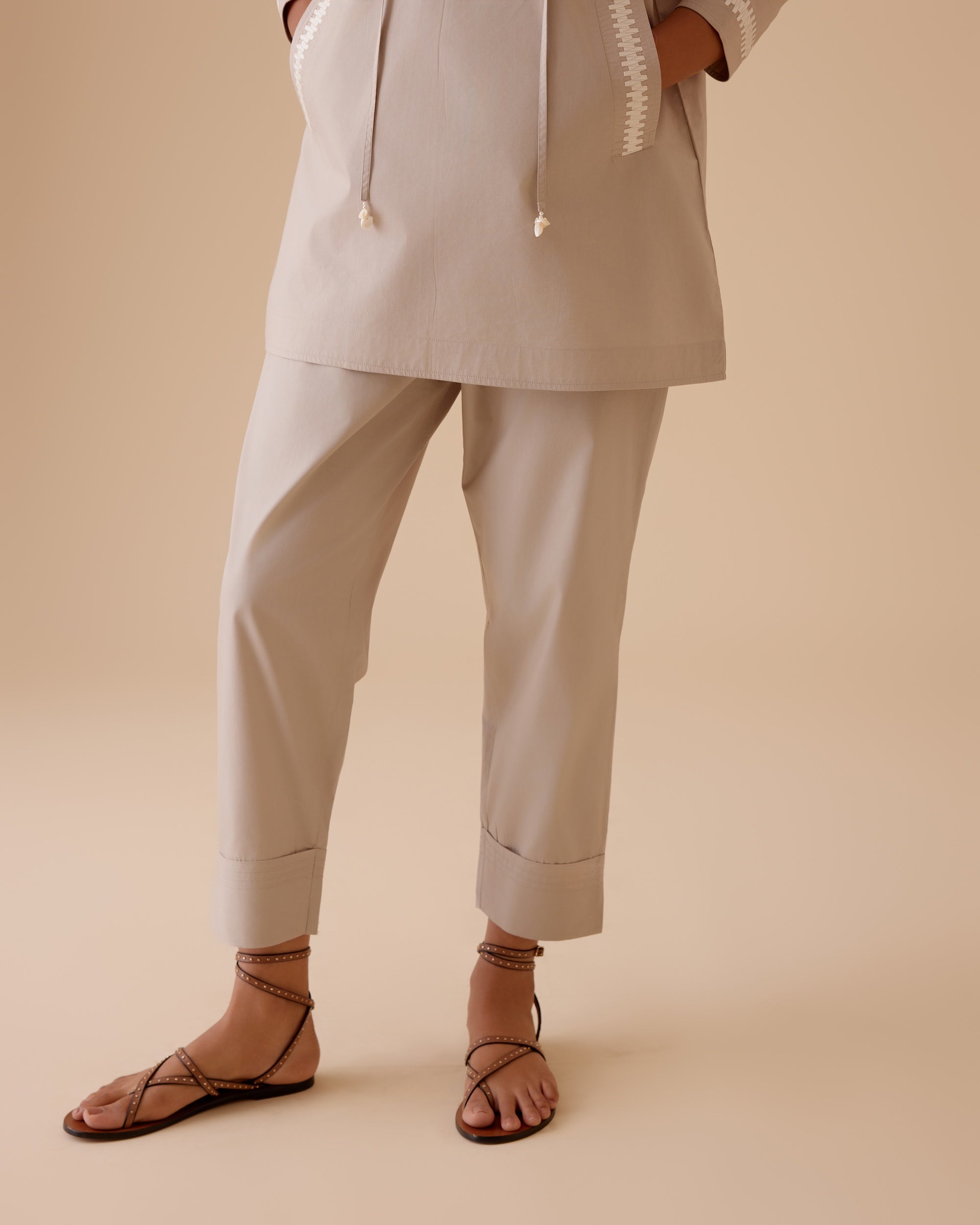 Fiona Sand tunic style classic shirt