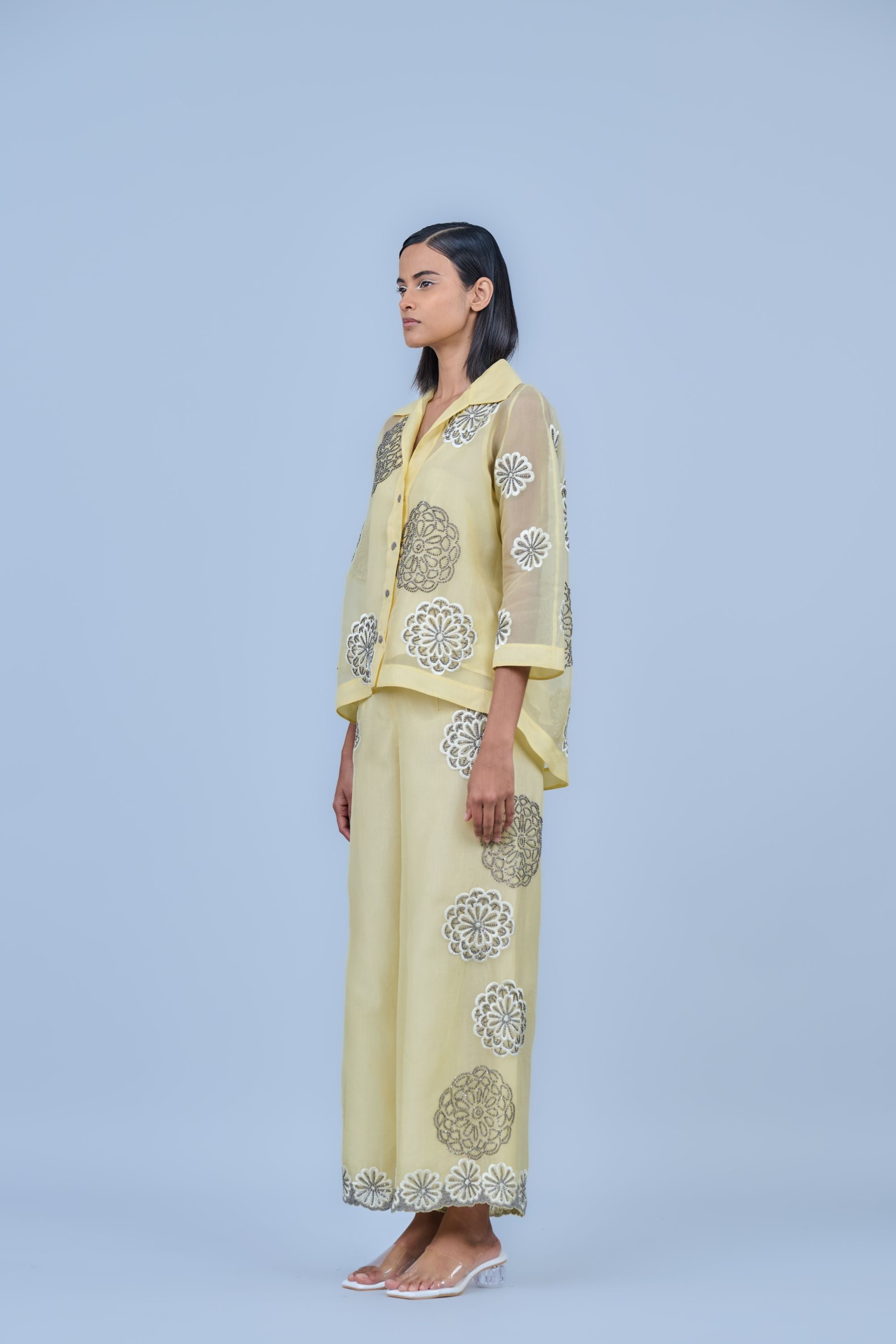 Sun Ec Slv Silk Organza Jacket