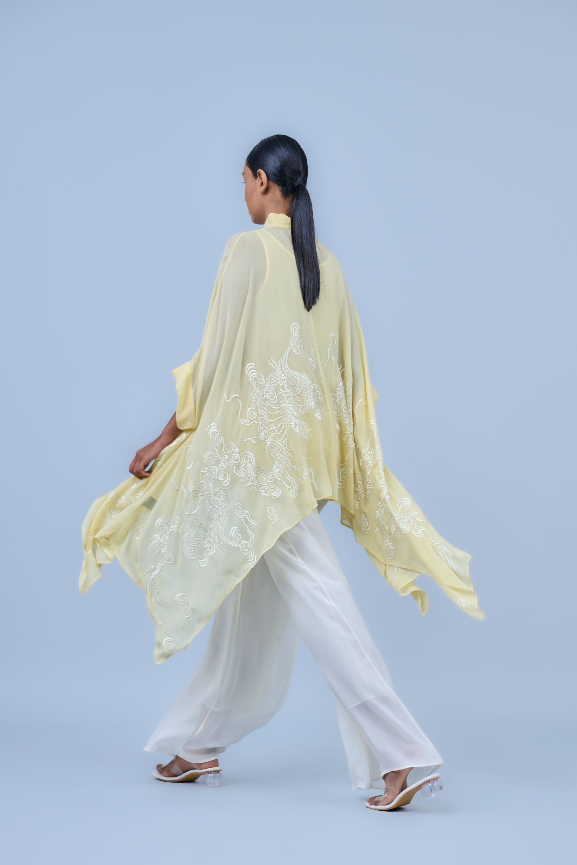 Ecru Silk Georgette Palazzo