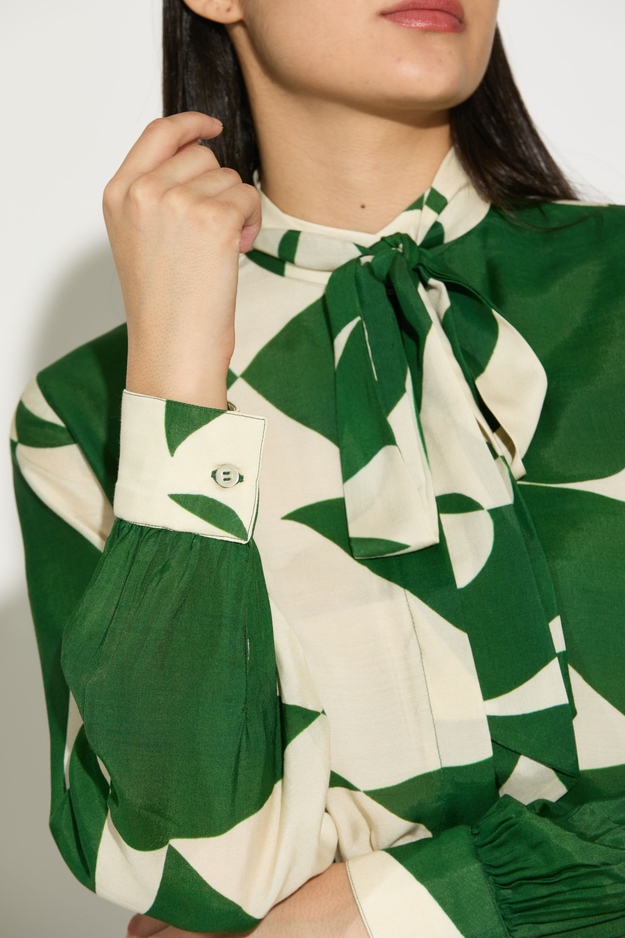 Green And White Abstract Pants