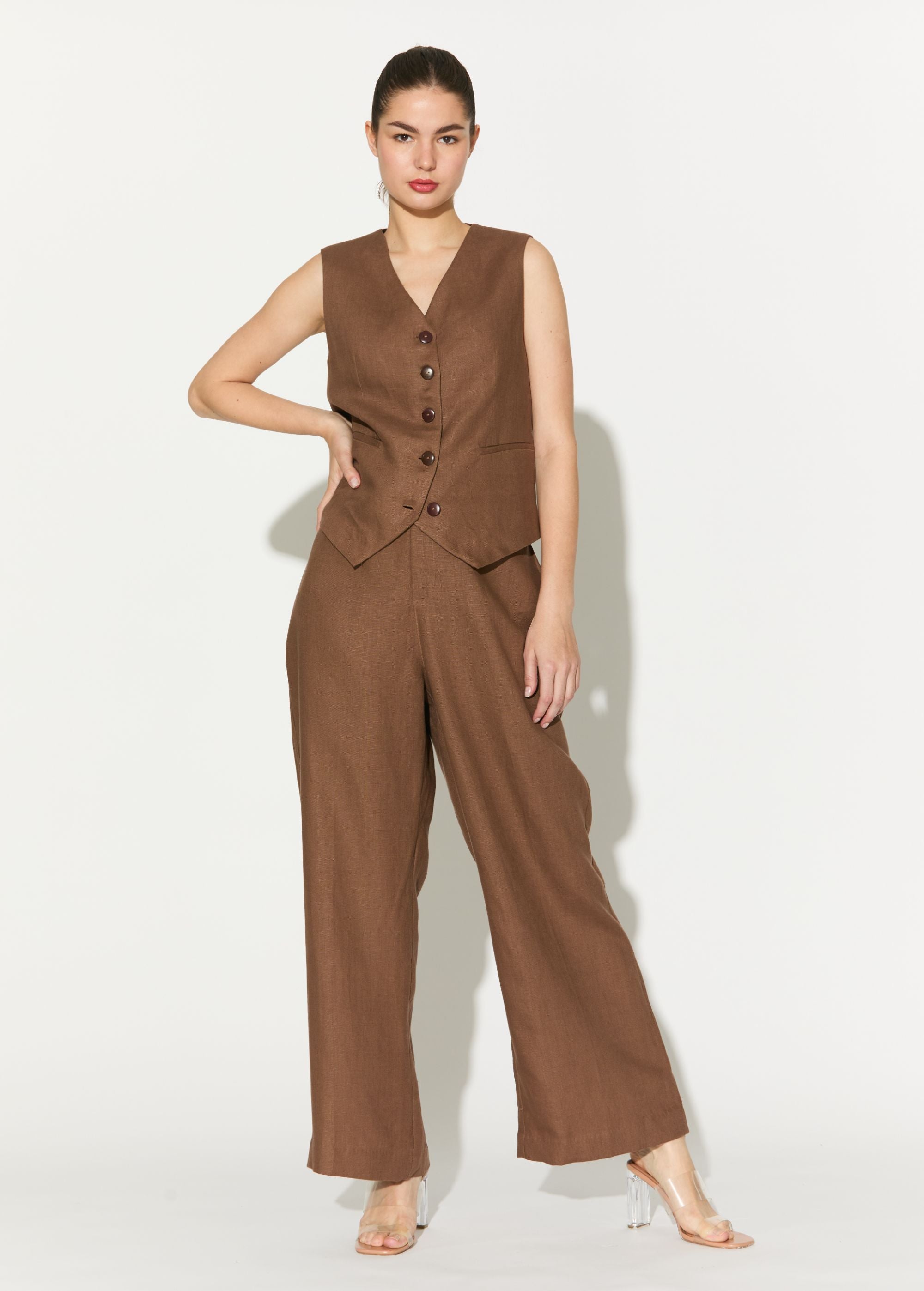 Brown Plain Pants