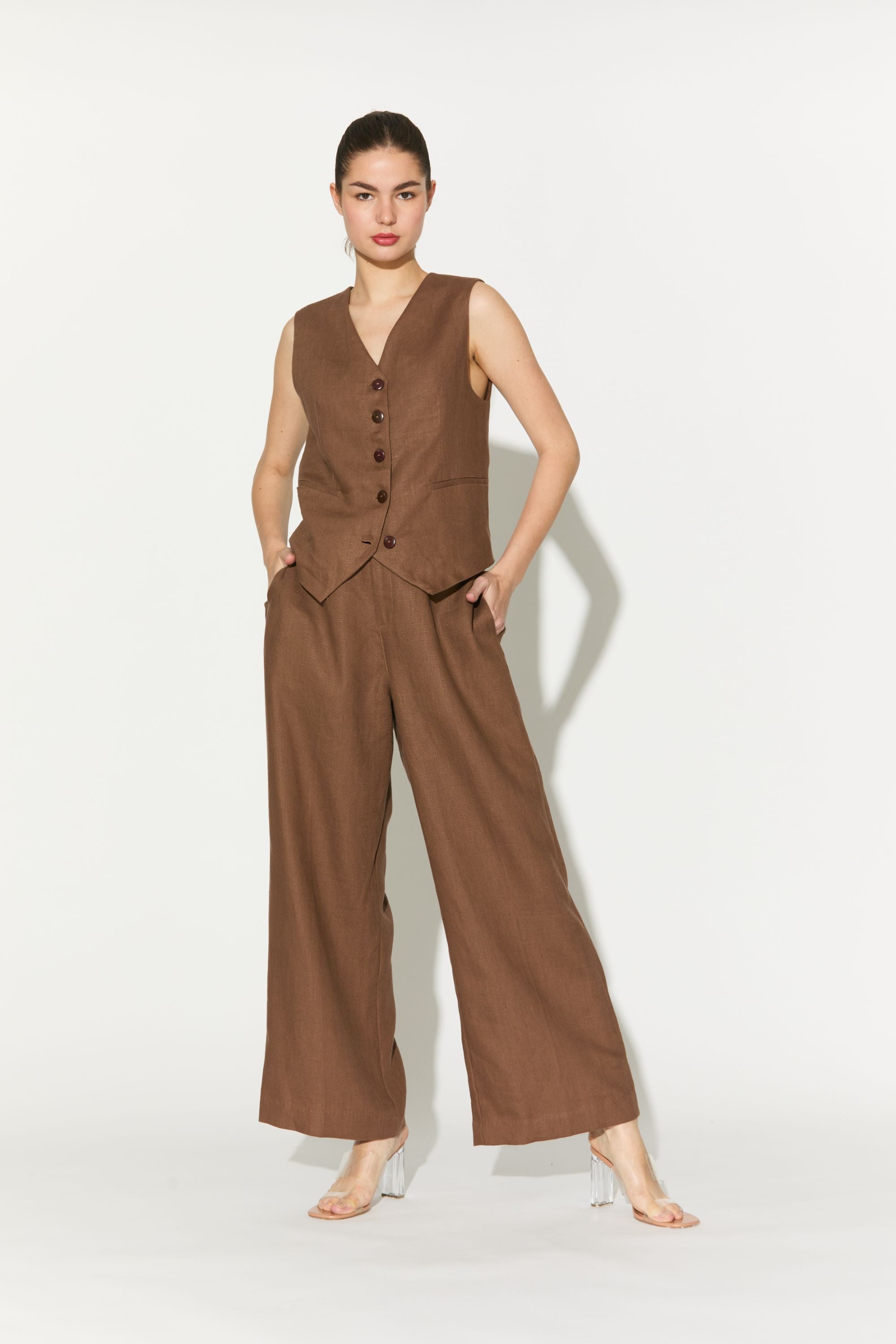 Brown Plain Pants