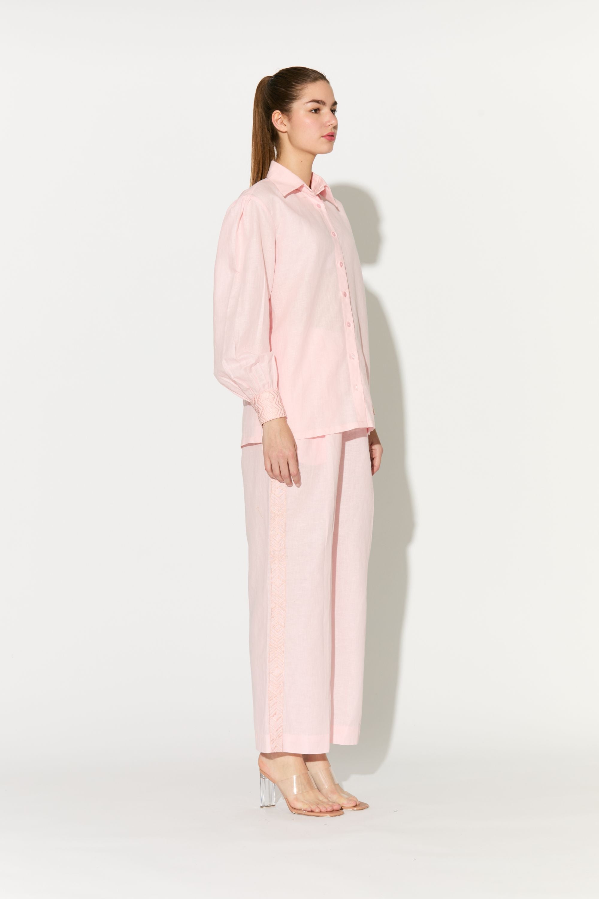 Light Pink Embroidered Pants