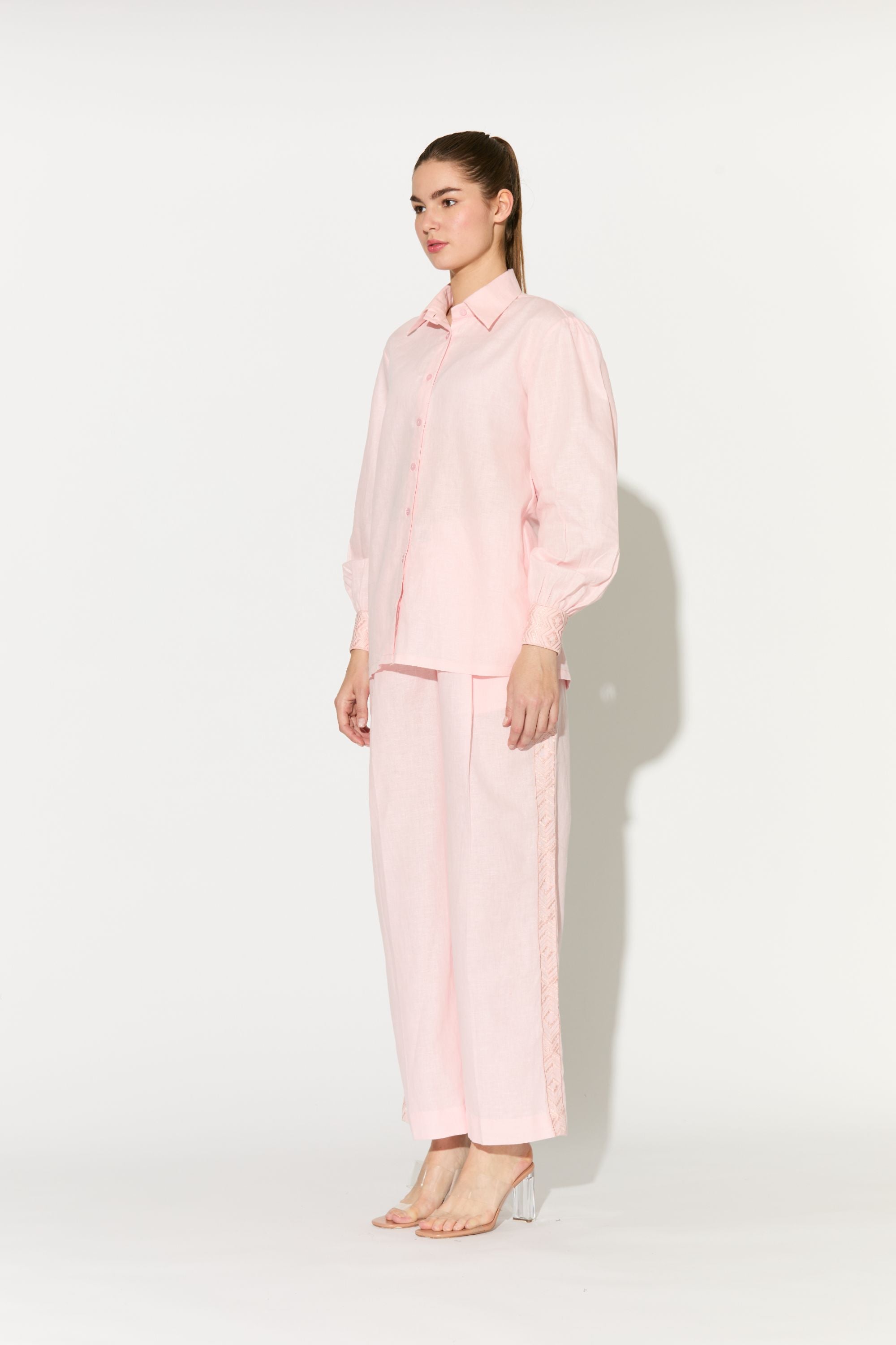 Light Pink Embroidered Shirt