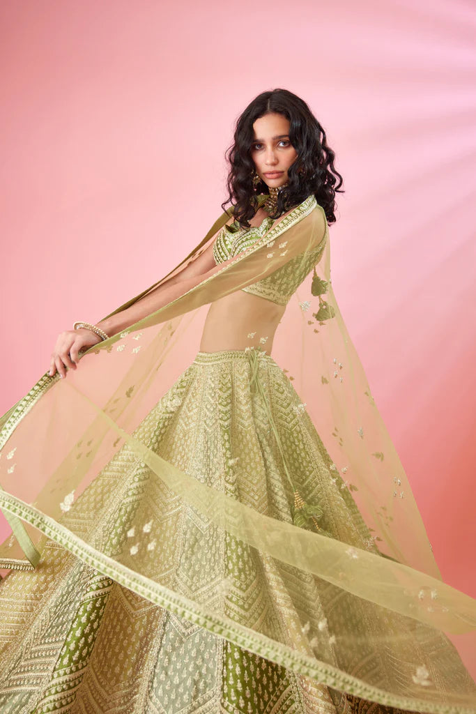 Olive Green Lehenga Set