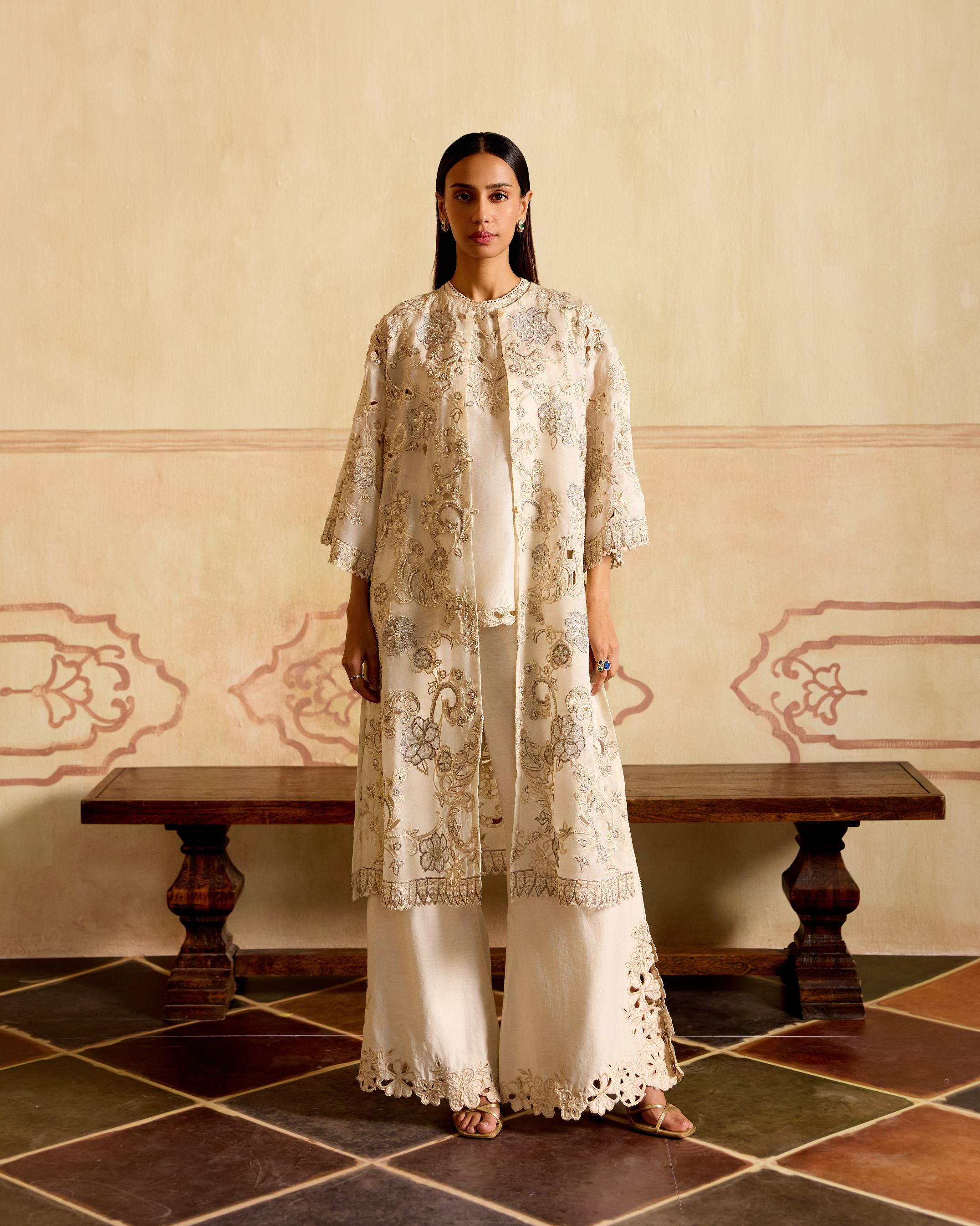 IVORY CUTWORK TUNIC