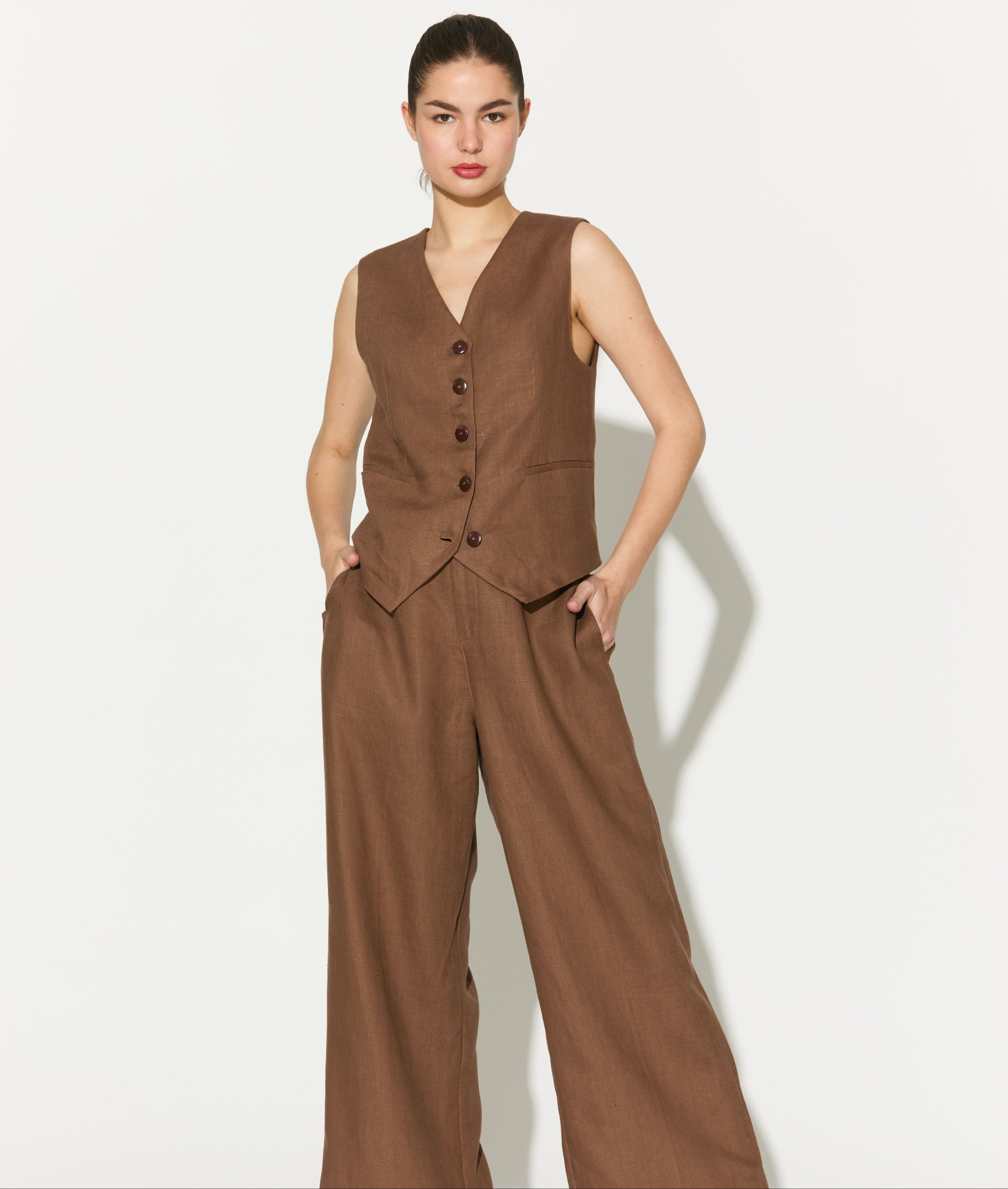 BROWN PLAIN WAISTCOAT