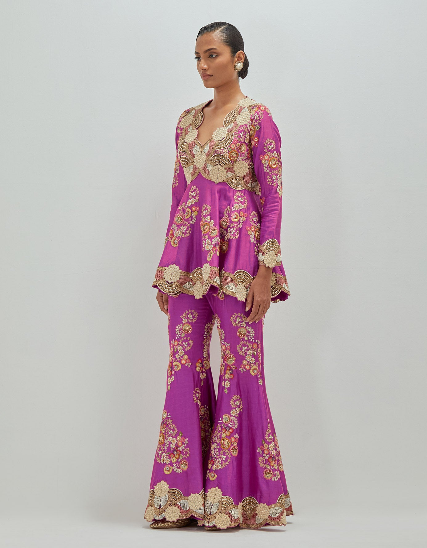 peplum sharara set