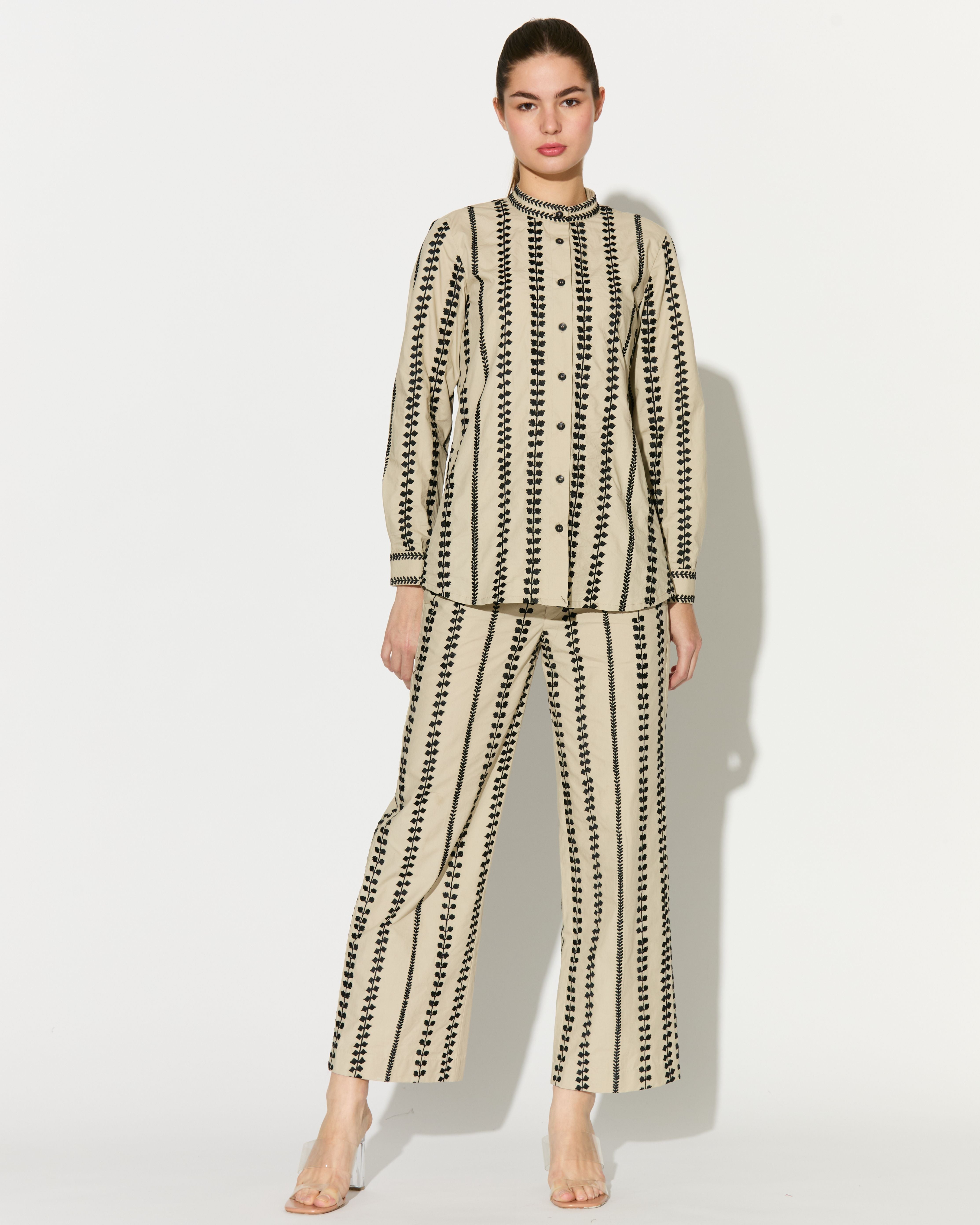 BEIGE EMBROIDERED SHIRT