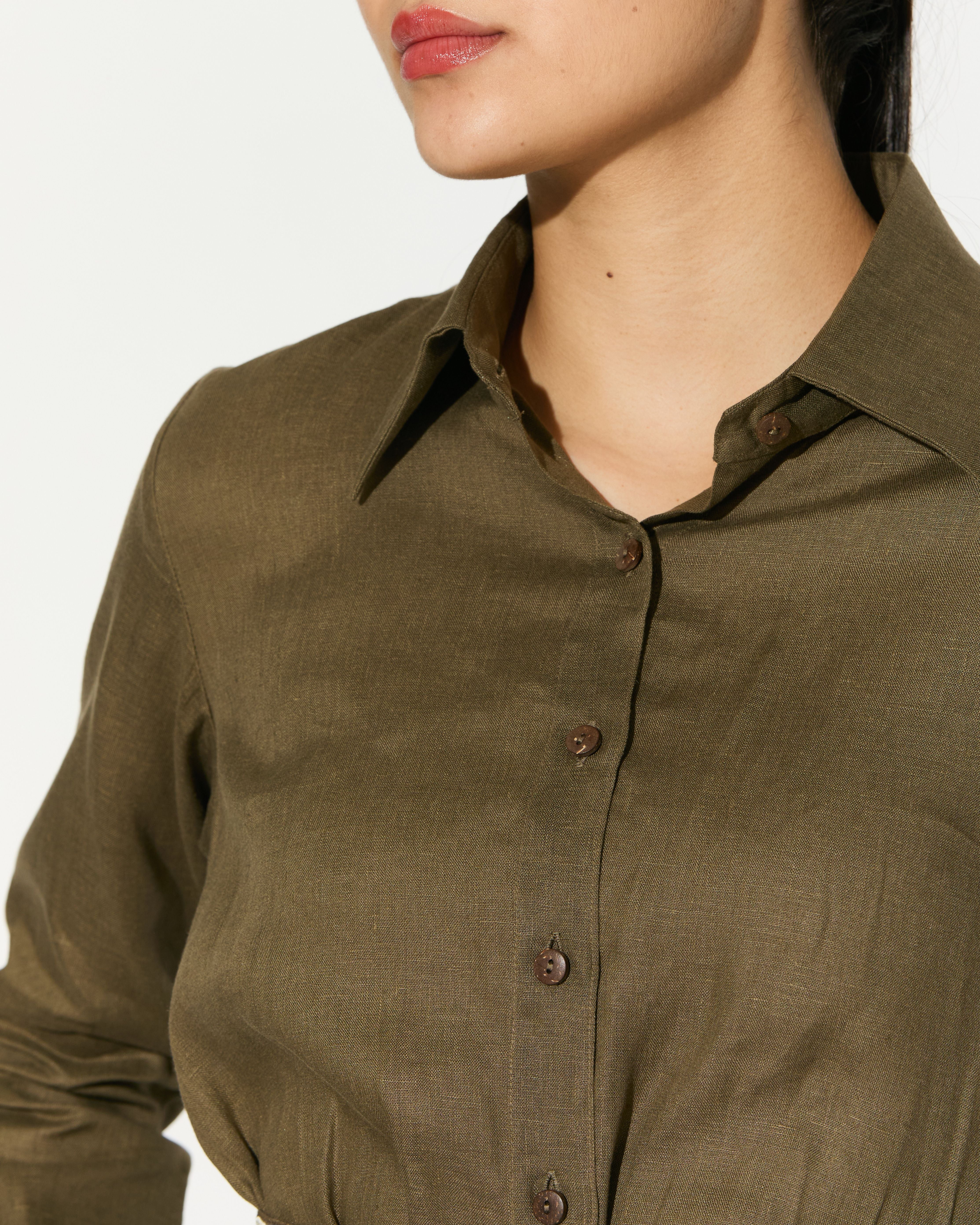 SAGE GREEN SHIRT DRESS