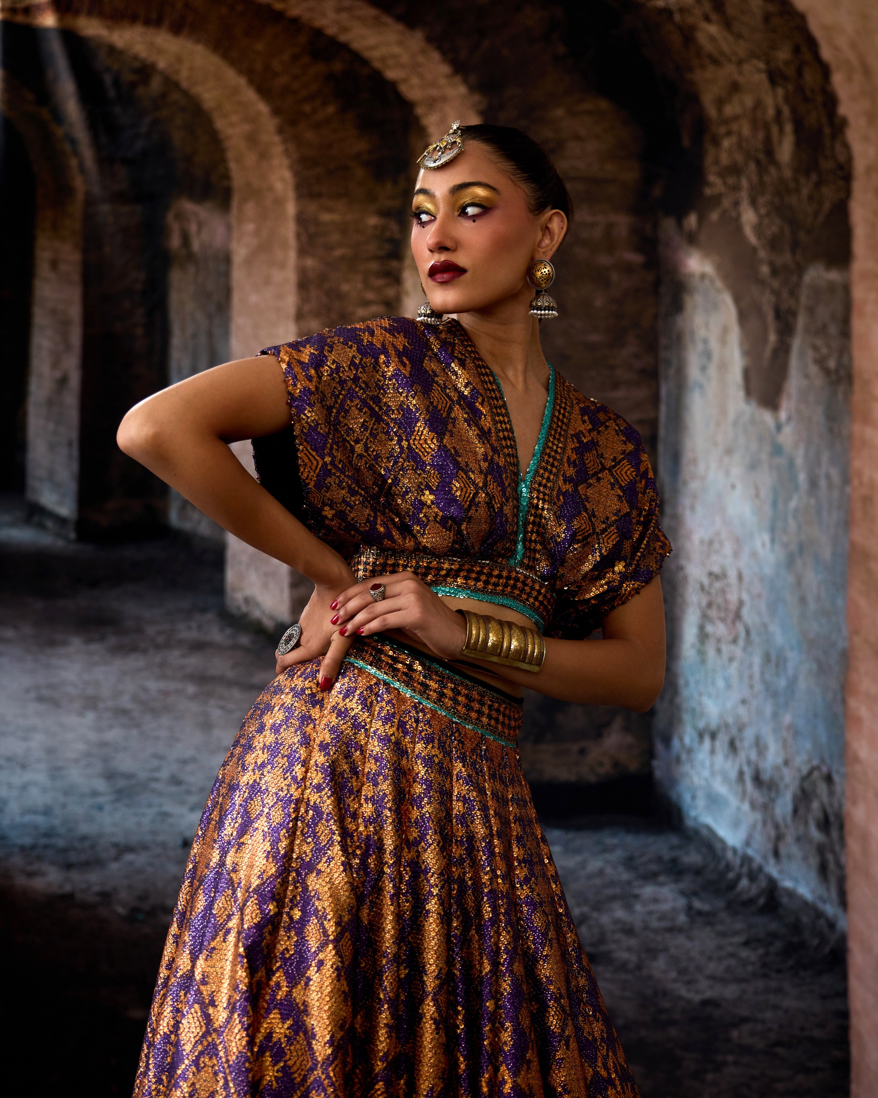 Bethari : Neerja/Leela - Purple/Copper