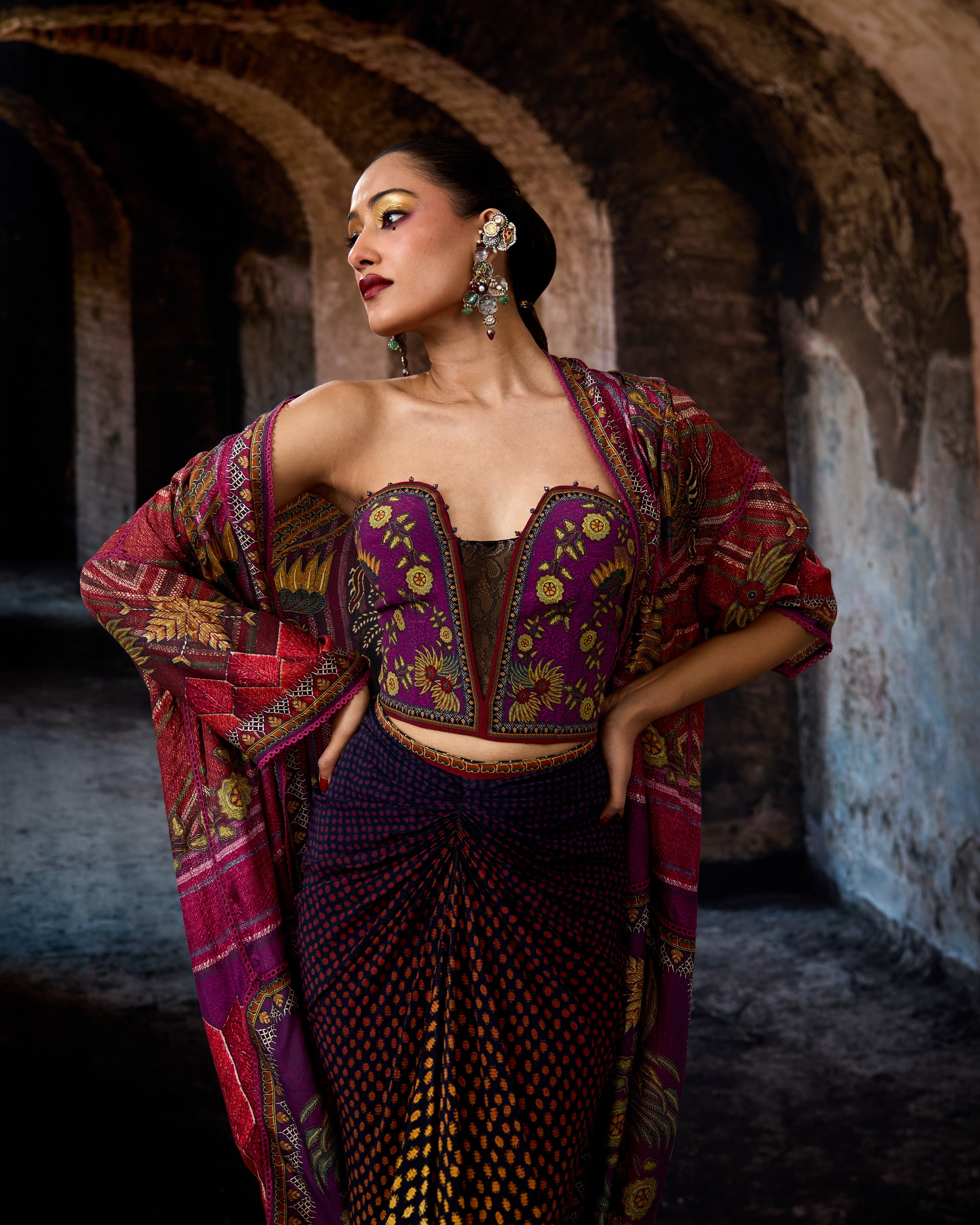 Bethari : Jannat/Corset/Draupati - Plum/Gold
