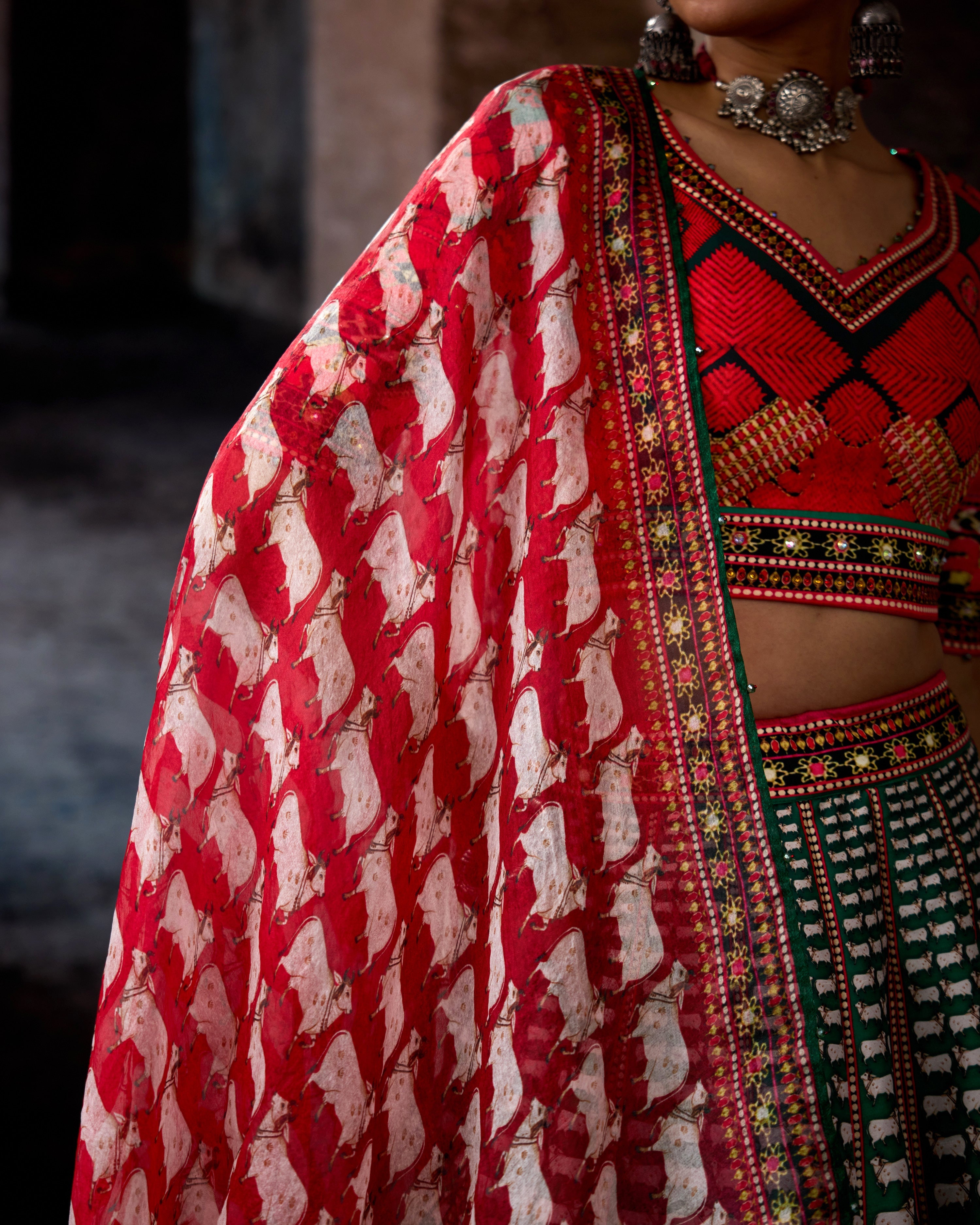 Bethari : Leela - Emerald/Red