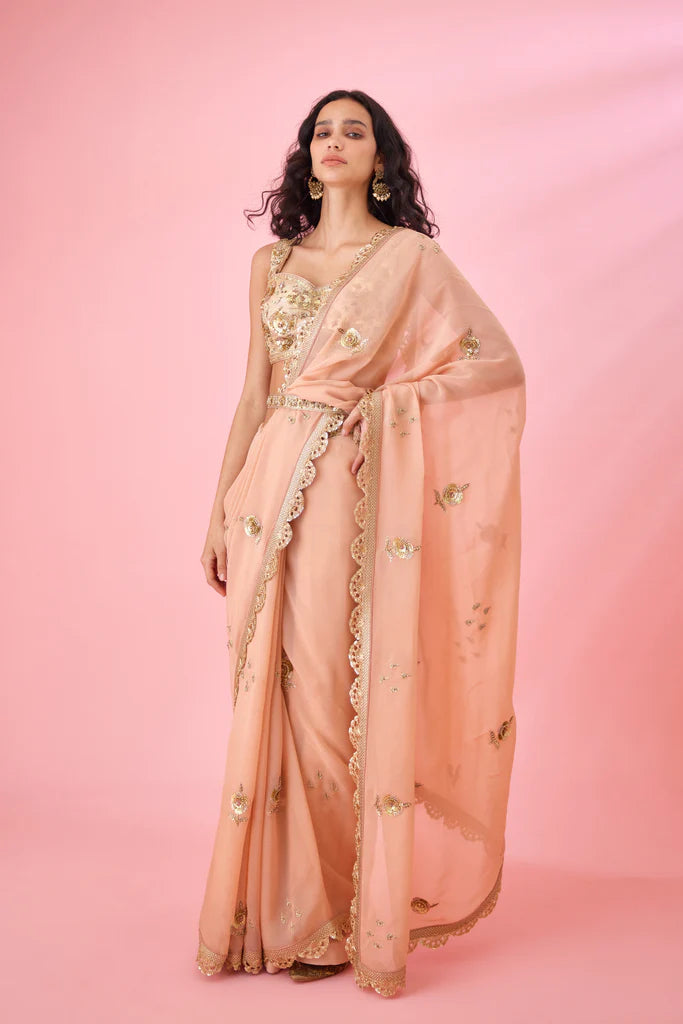 Blush Pink Saree Set
