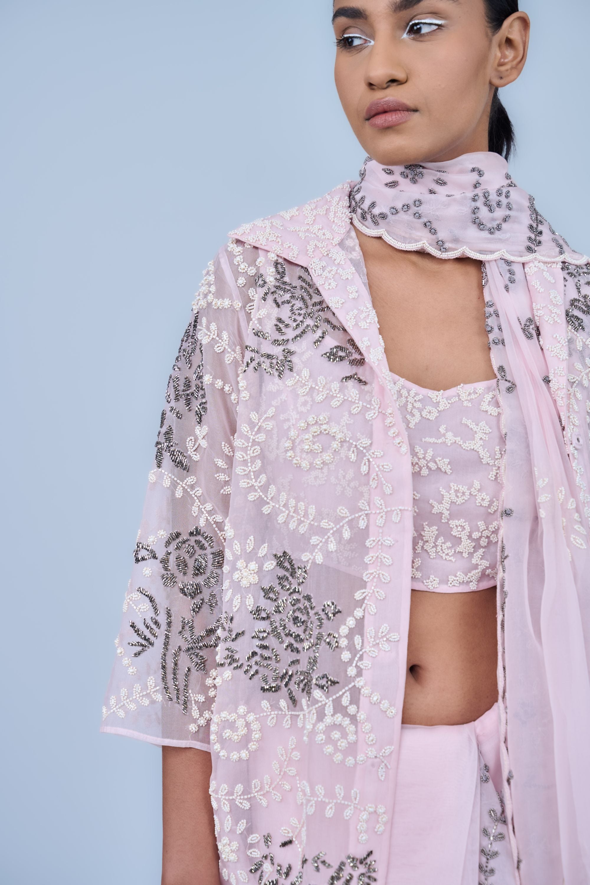 Powder Ec Silk Organza Blouse