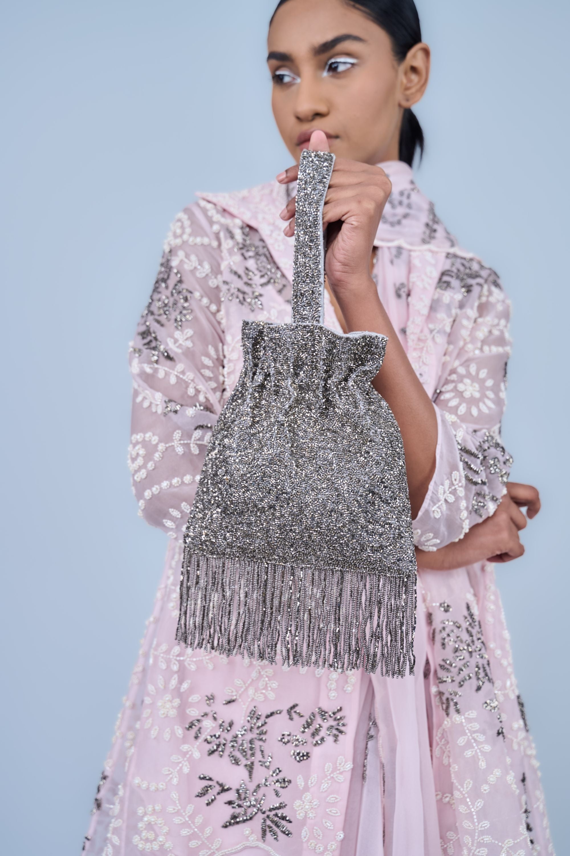 Powder Ec Slv Silk Organza Jacket