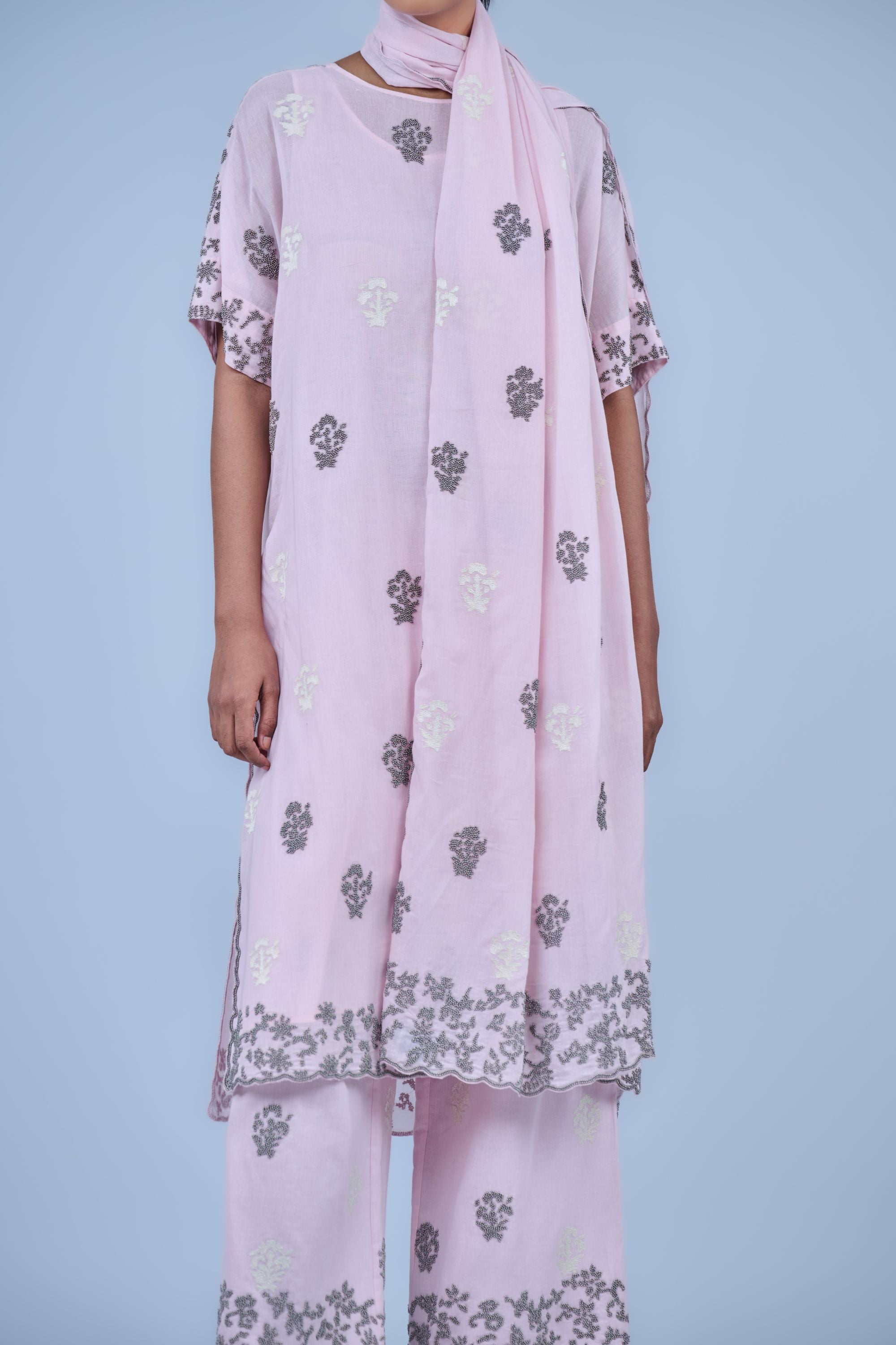 Powder Ec Slv Handloom Cotton Dupatta