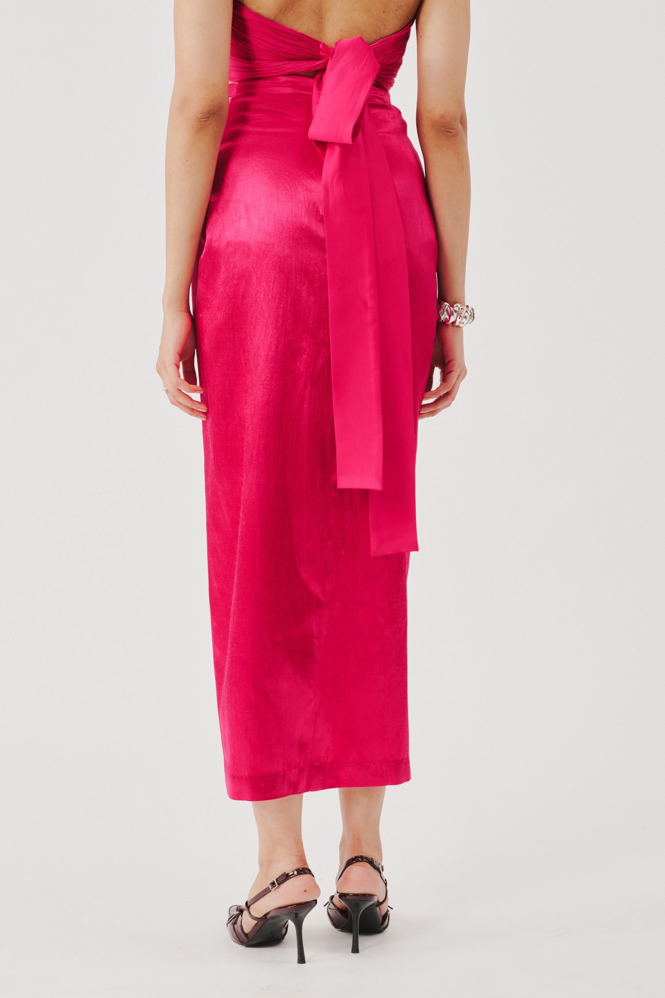 Carapace Overlap Skirt in Hot Pink