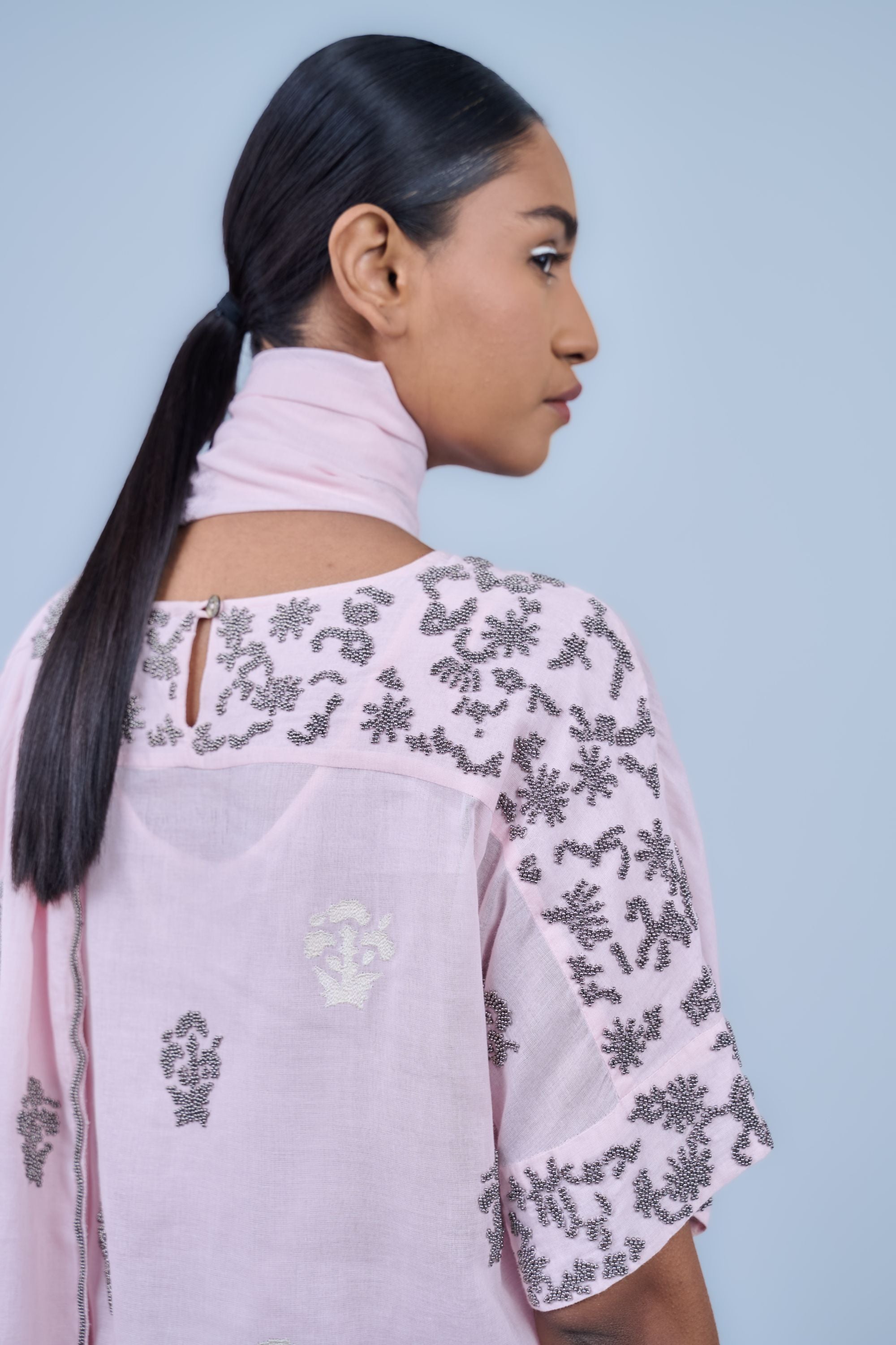 Powder Ec Slv Handloom Cotton Dupatta