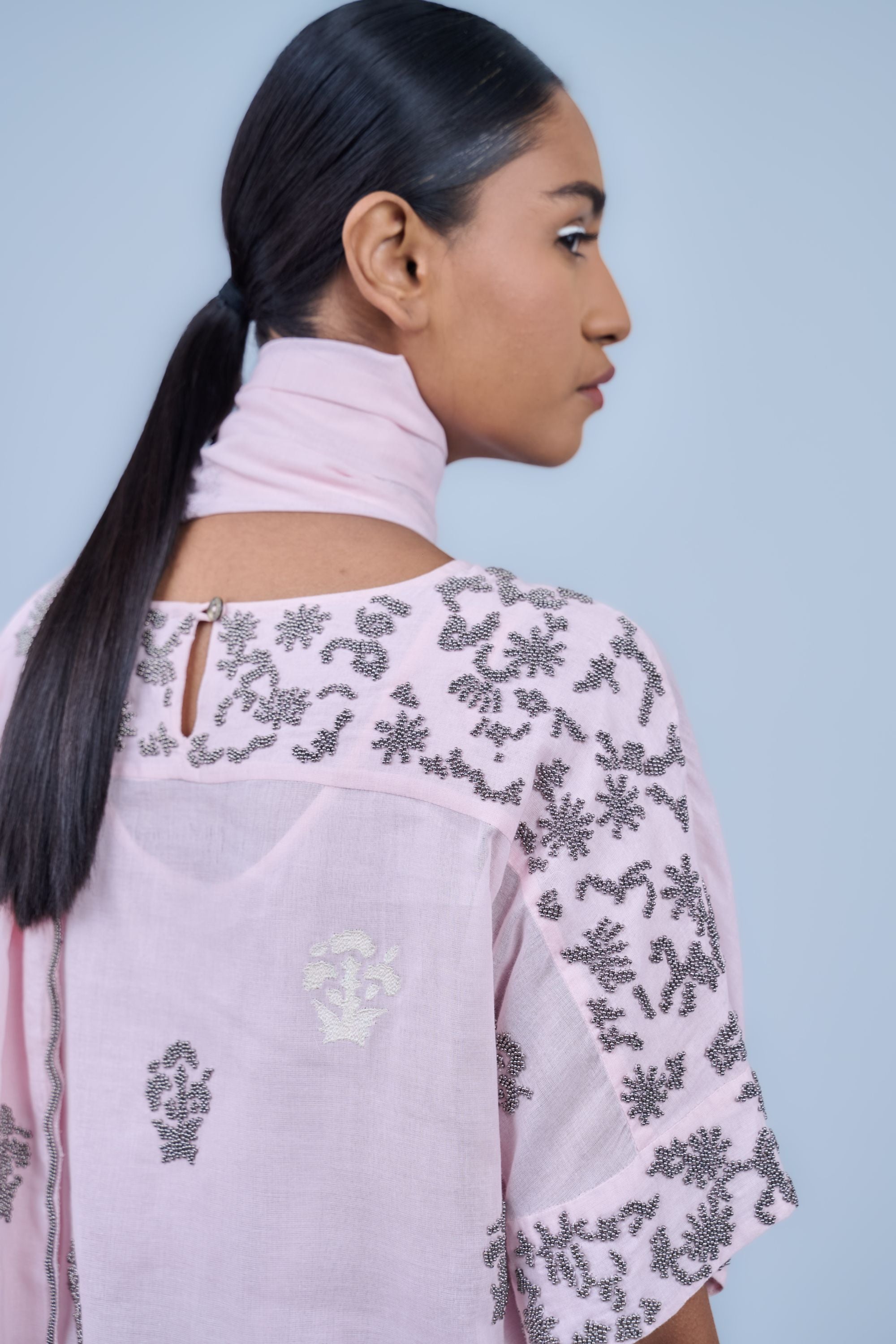 Powder Ec Slv Handloom Cotton Dupatta