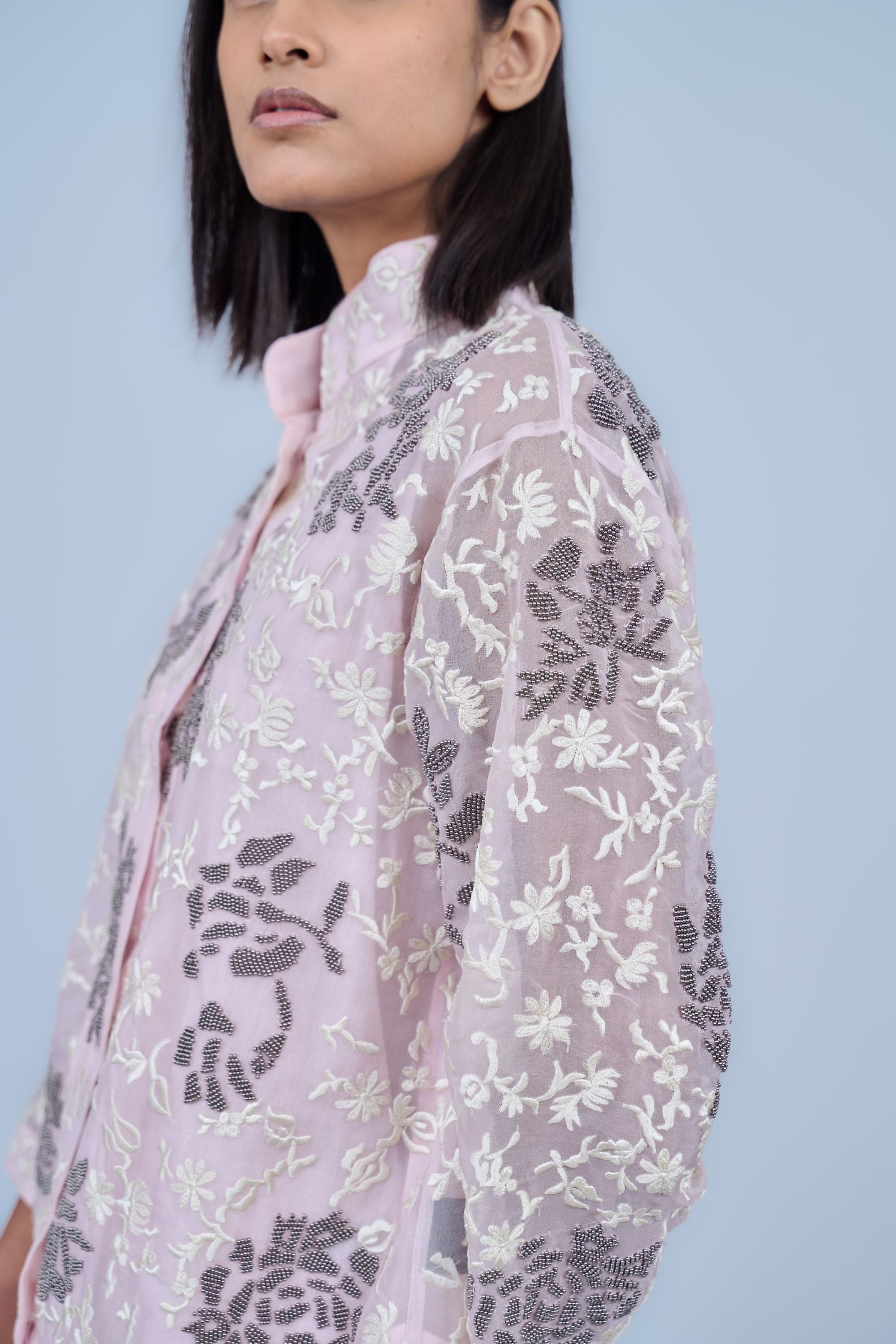 Powder Ec Slv Silk Organza Skirt