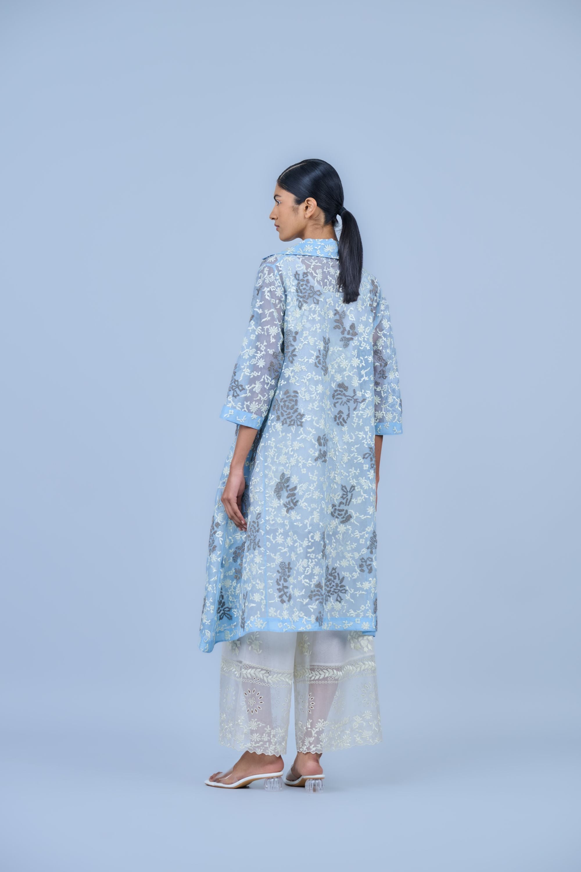 Ecru Ec Silk Organza Pant