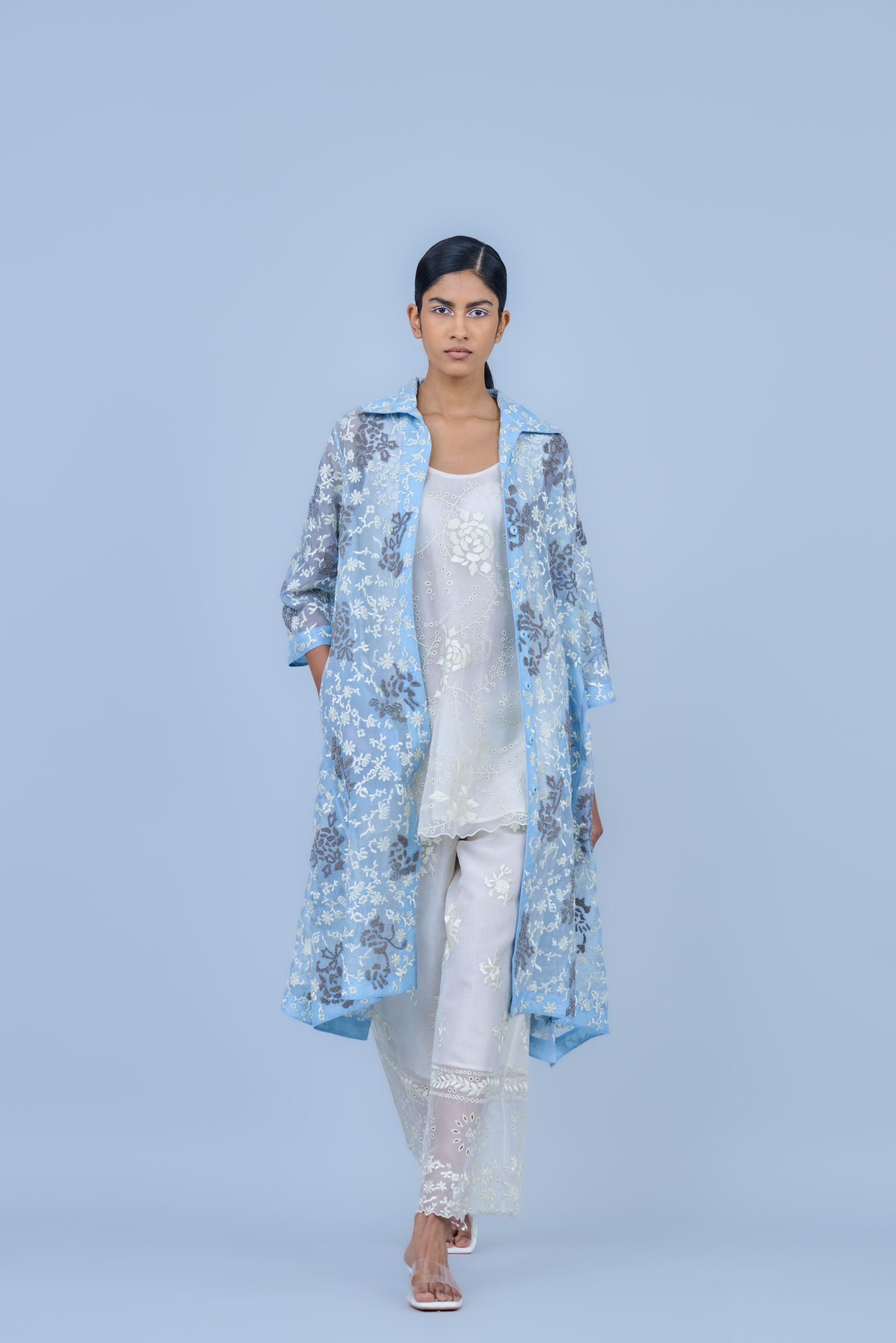 Ecru Ec Silk Organza Pant